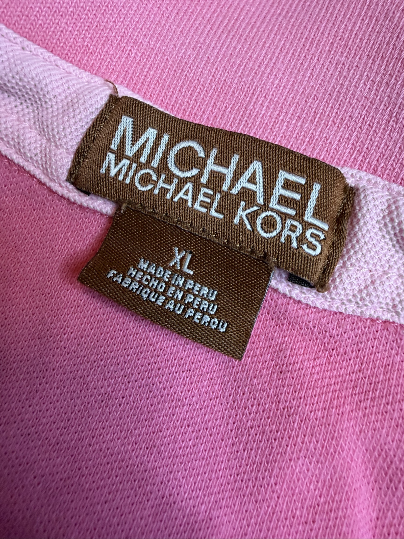 Michael Kors Women's Pink Polo Shirt XL Cotton image 2