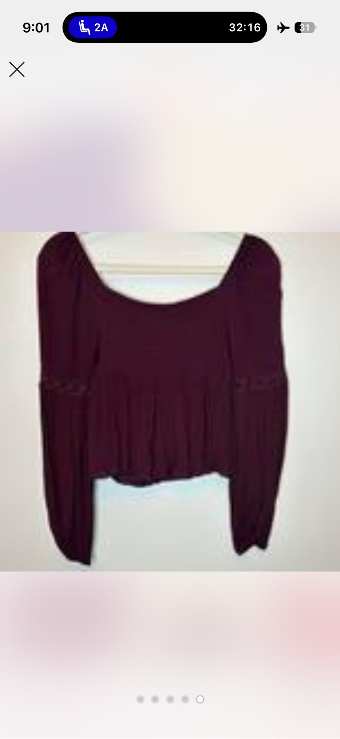 Athrwd State Women's Purple Crochet Trim Peasant Blouse Medium image 5