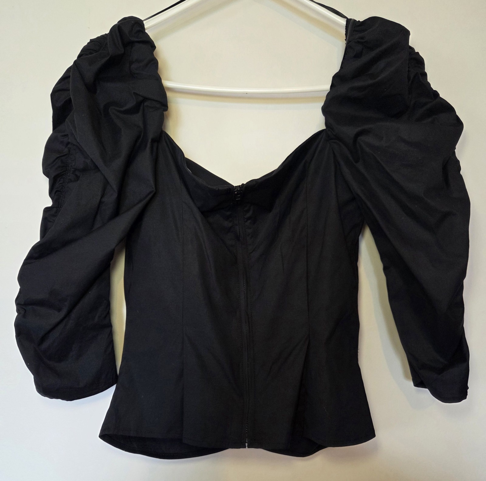 Witchery Women's Black Ruched Detailed Blouse Size 8 - NWT image 2