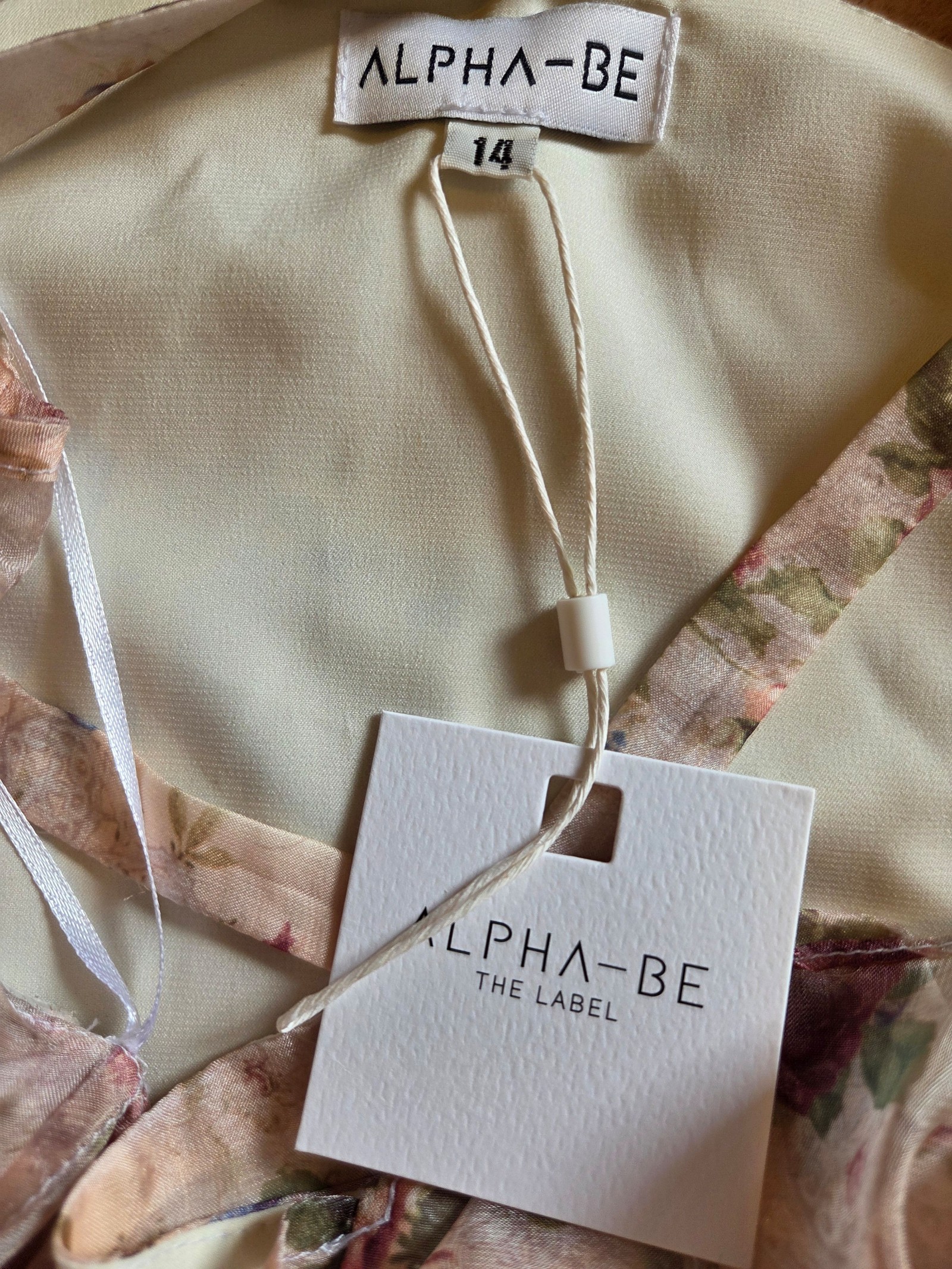 Alpha-Be Women's Pink Floral 3D Flower Mesh Sleeve Dress Size 14 image 6