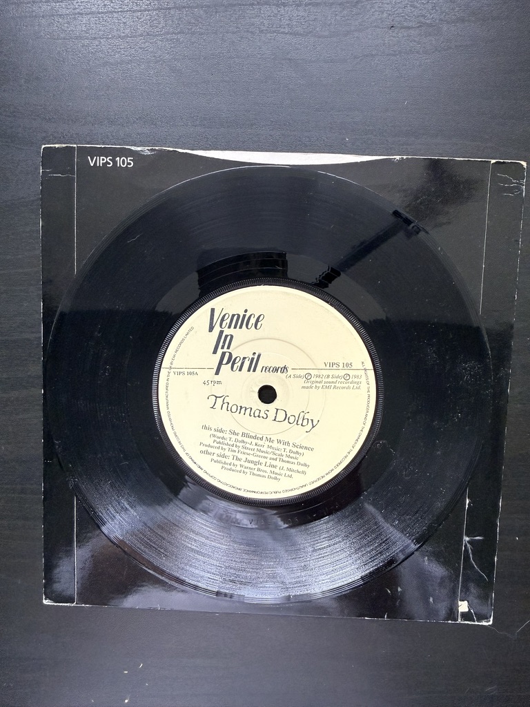 Thomas Dolby Venice In Peril Records 7" Vinyl Single She Blinded Me With Science