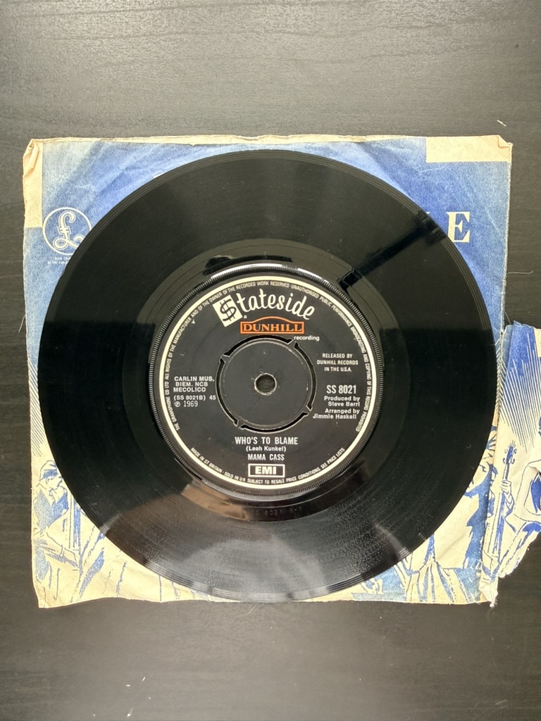 Mama Cass Vinyl 7" Single It's Getting Better / Who's to Blame 1969 image 2