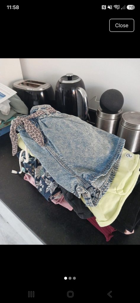 Kids Mixed Clothes Bundle Including Denim Shorts & Printed Leggings Various Sizes