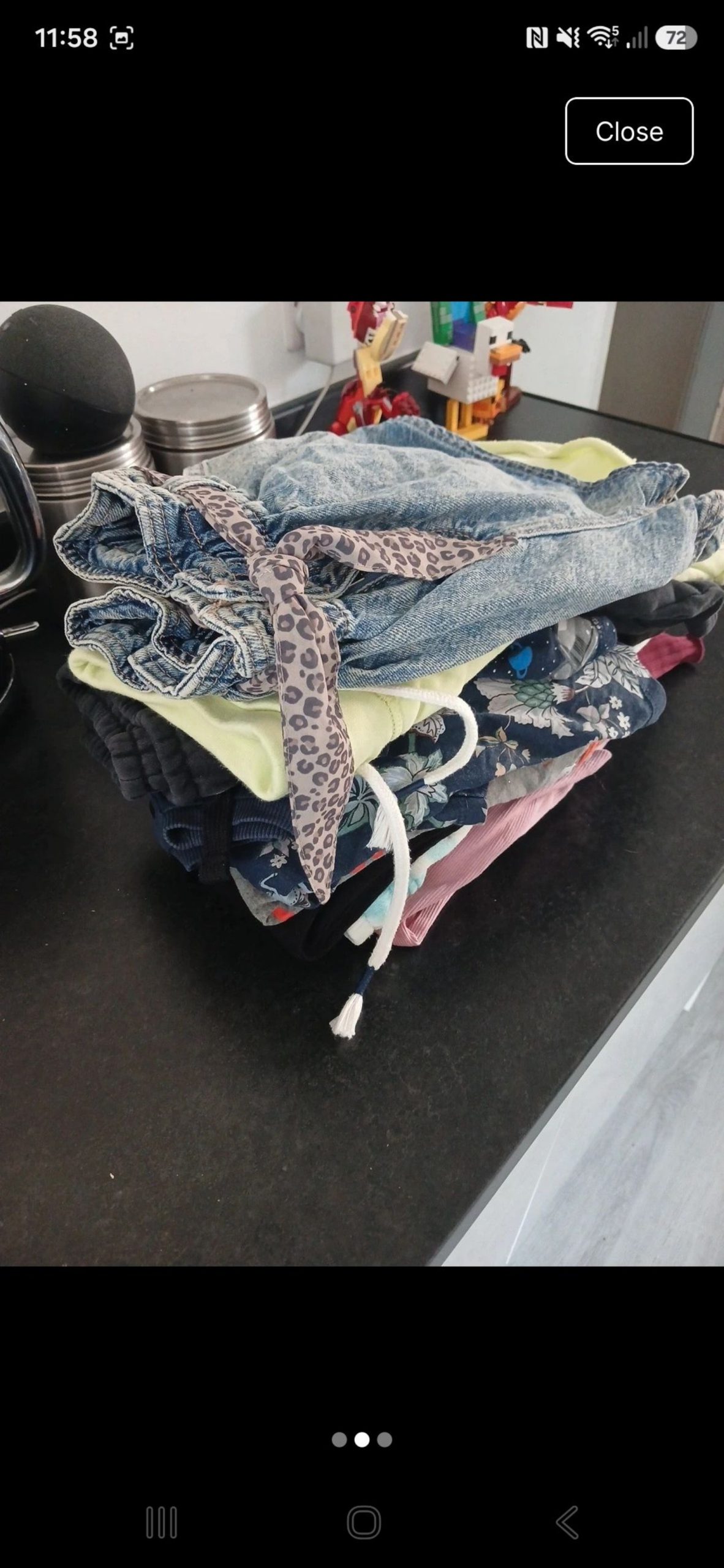Kids Mixed Clothes Bundle Including Denim Shorts & Printed Leggings Various Sizes image 2