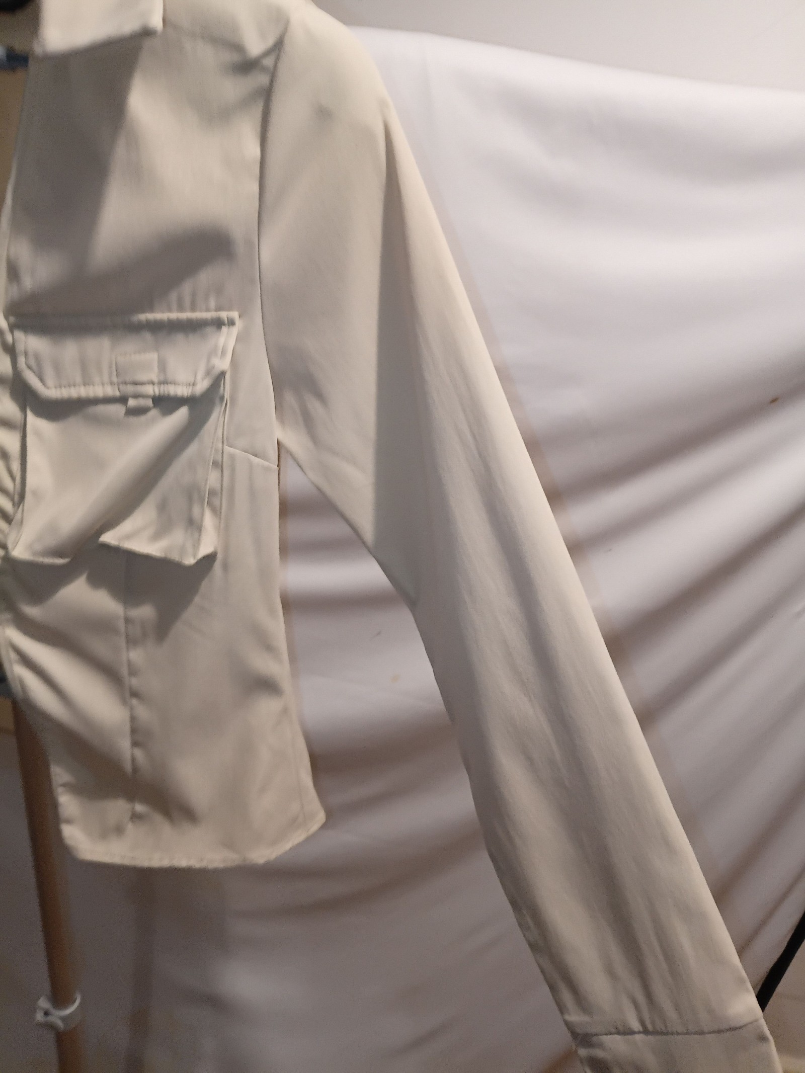 PrettyLittleThing Cream Collar Open Front Shirt Dress UK 10 image 3