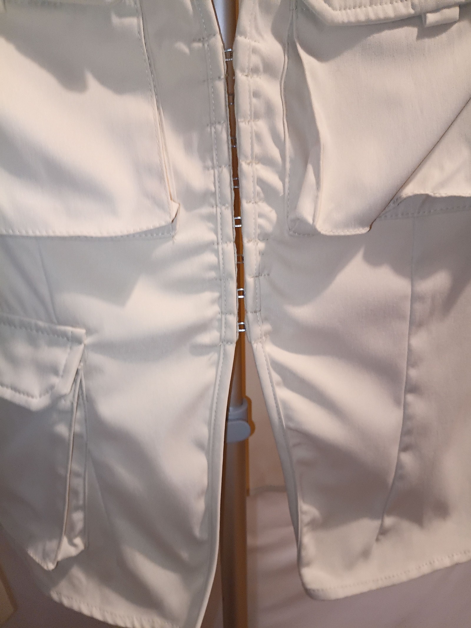 PrettyLittleThing Cream Collar Open Front Shirt Dress UK 10 image 4