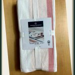 Tradition des Vosges Serviettes de Table Blanc & Rose 47x47cm Lot de 4
