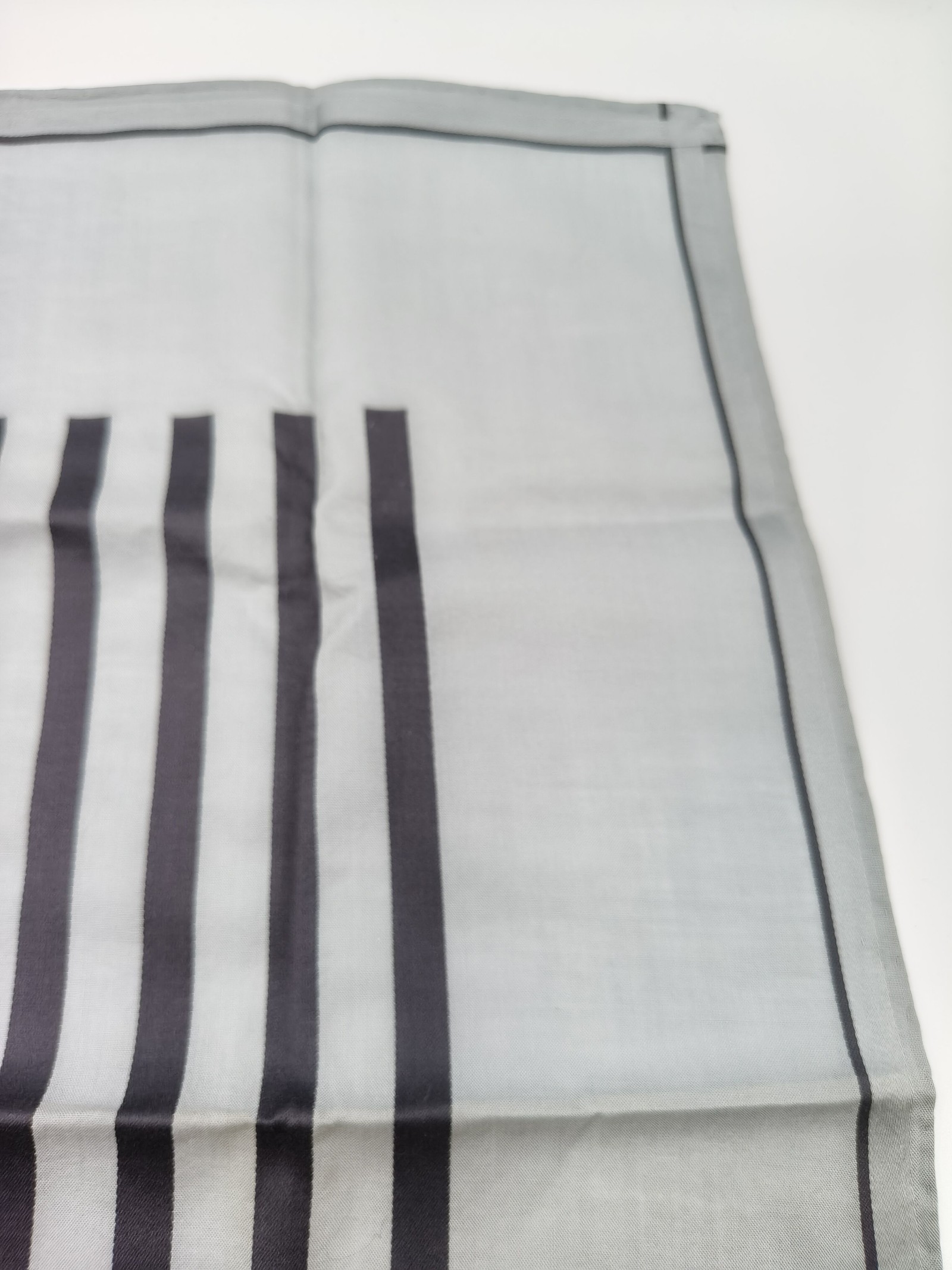 Yves Saint Laurent Women's Grey & Black Striped Handkerchief image 5