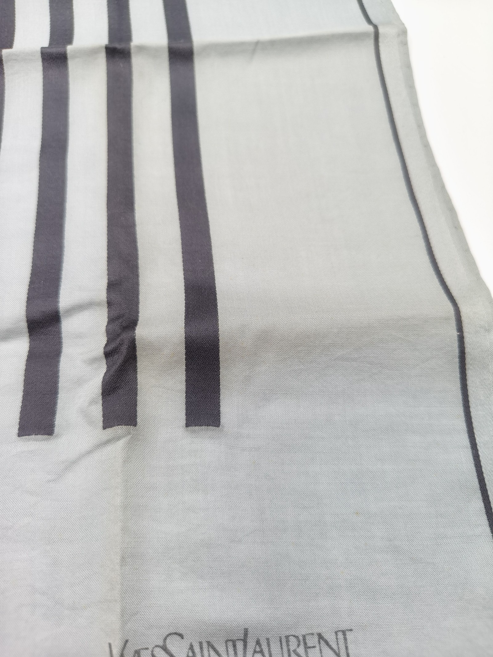 Yves Saint Laurent Women's Grey & Black Striped Handkerchief image 6