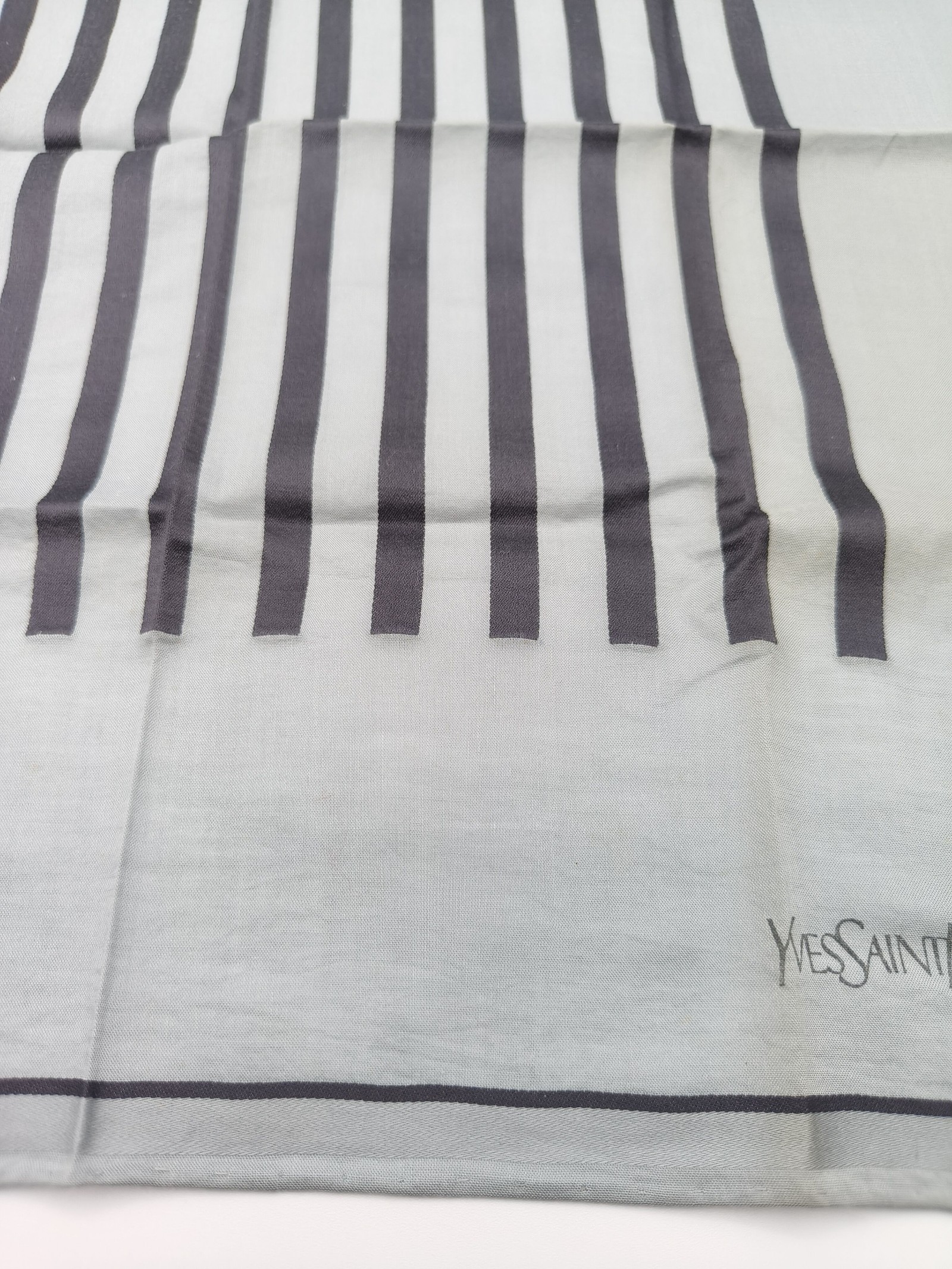 Yves Saint Laurent Women's Grey & Black Striped Handkerchief image 9