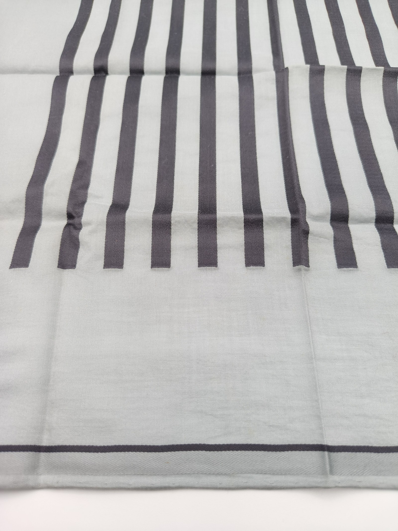 Yves Saint Laurent Women's Grey & Black Striped Handkerchief image 10