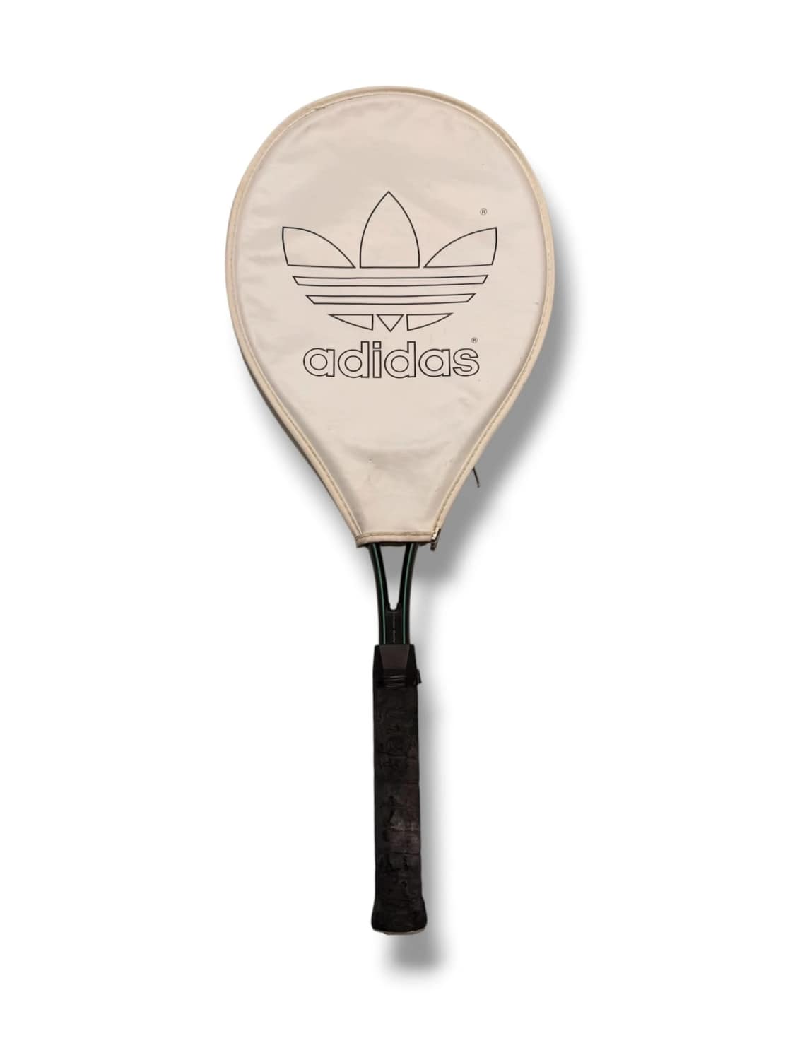 Adidas Vintage Raquette de Tennis Noir & Beige avec Housse Trefoil image 2