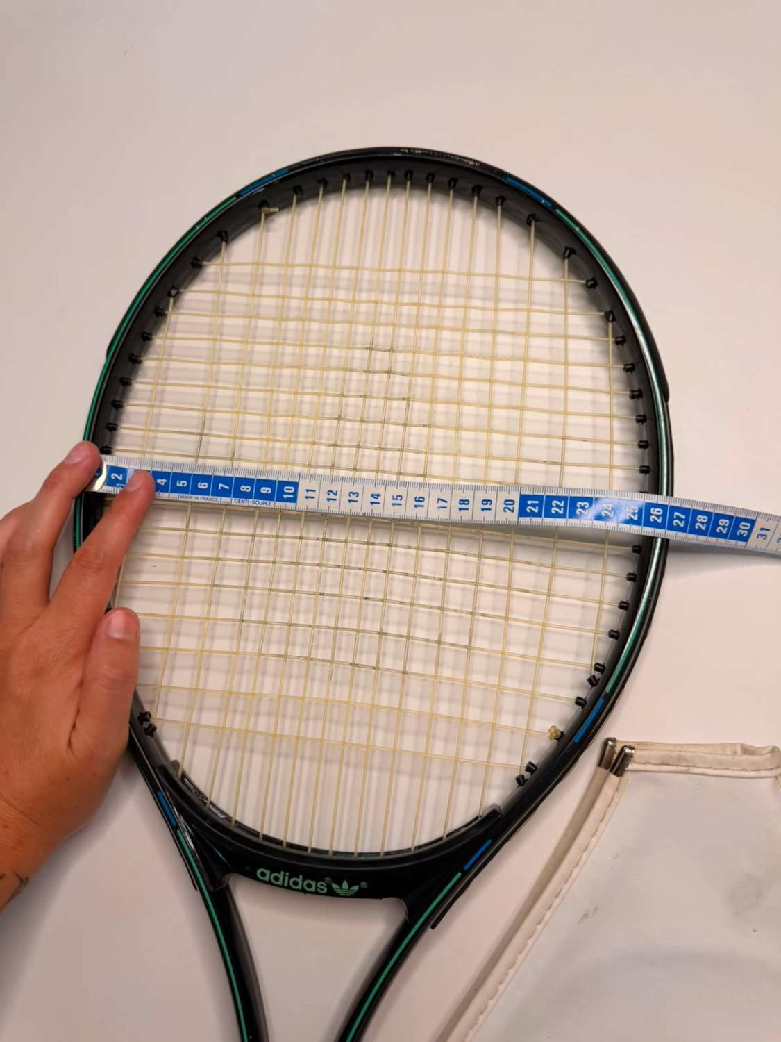 Adidas Vintage Raquette de Tennis Noir & Beige avec Housse Trefoil image 4