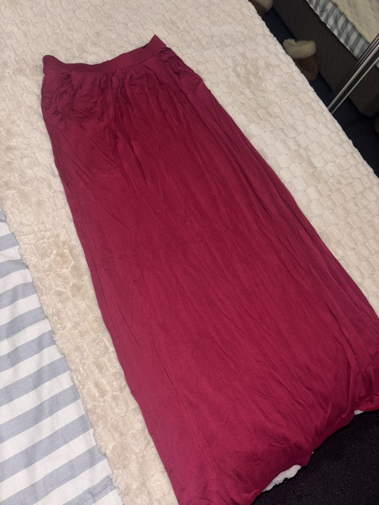 Mahogany Women's Maxi Skirt Small Gathered Waist Made in USA