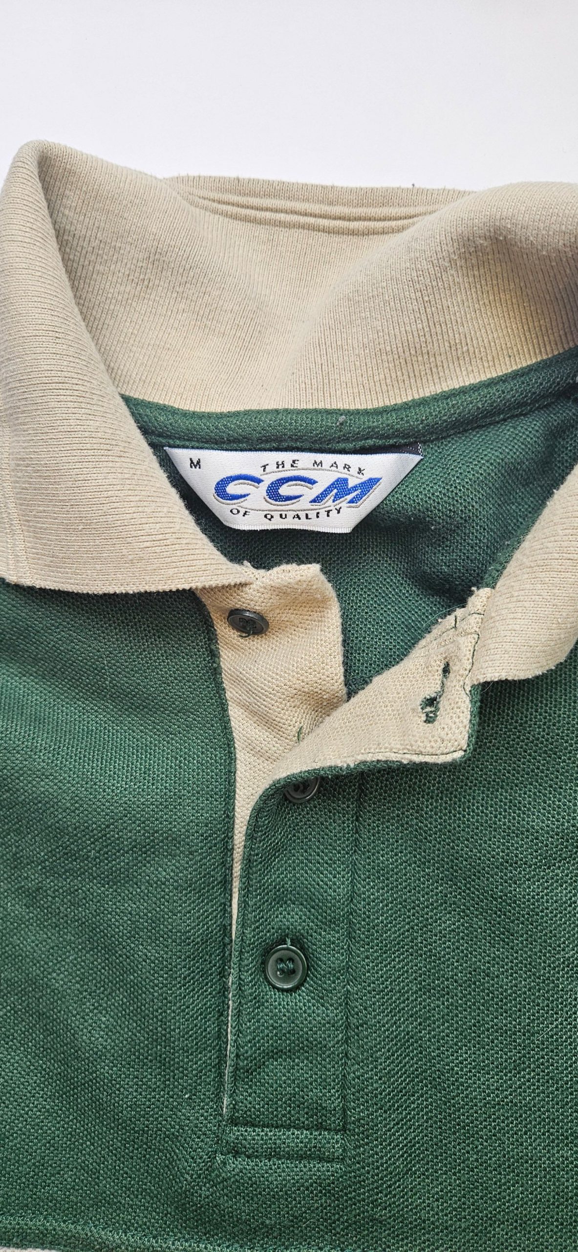 CCM Men's Green & Beige Land Rover Polo Shirt Medium image 3