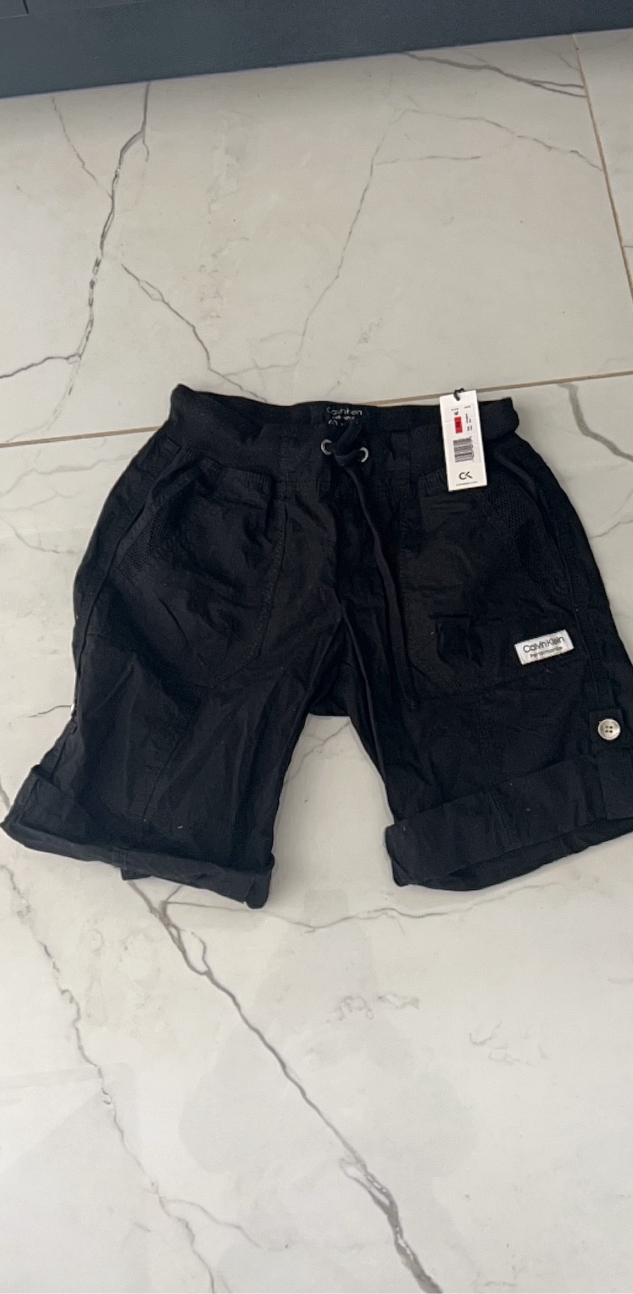 Calvin Klein Black Performance Cargo Shorts XS