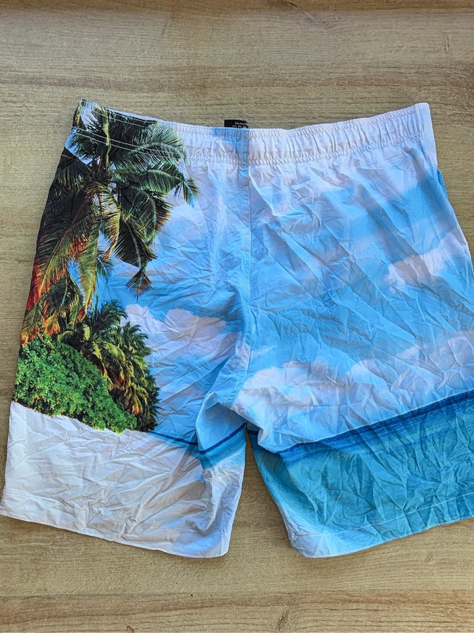 Ripzone Men's Blue & Green Tropical Print Swim Shorts Medium image 2