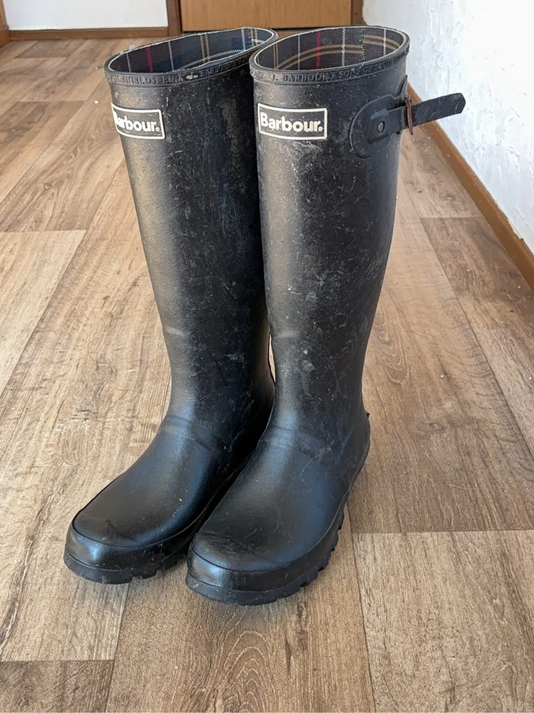 Barbour Black Rubber Wellington Boots UK 7