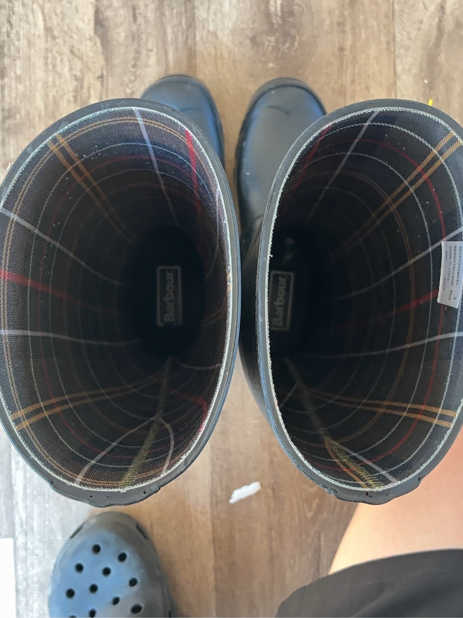 Barbour Black Rubber Wellington Boots UK 7 image 4