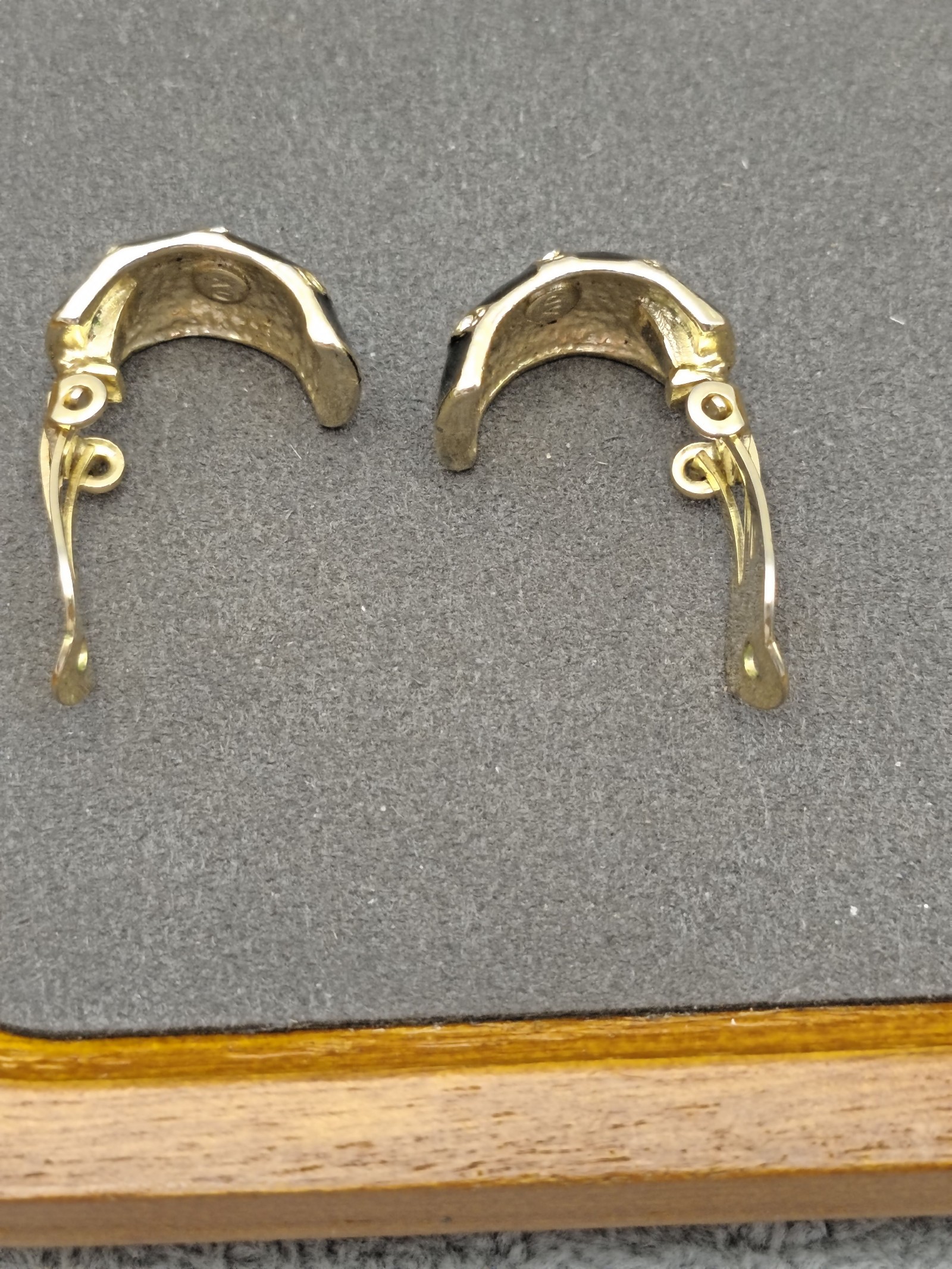 Adonis Women Black & Gold Clip-On Earrings with Rhinestones One Size image 6