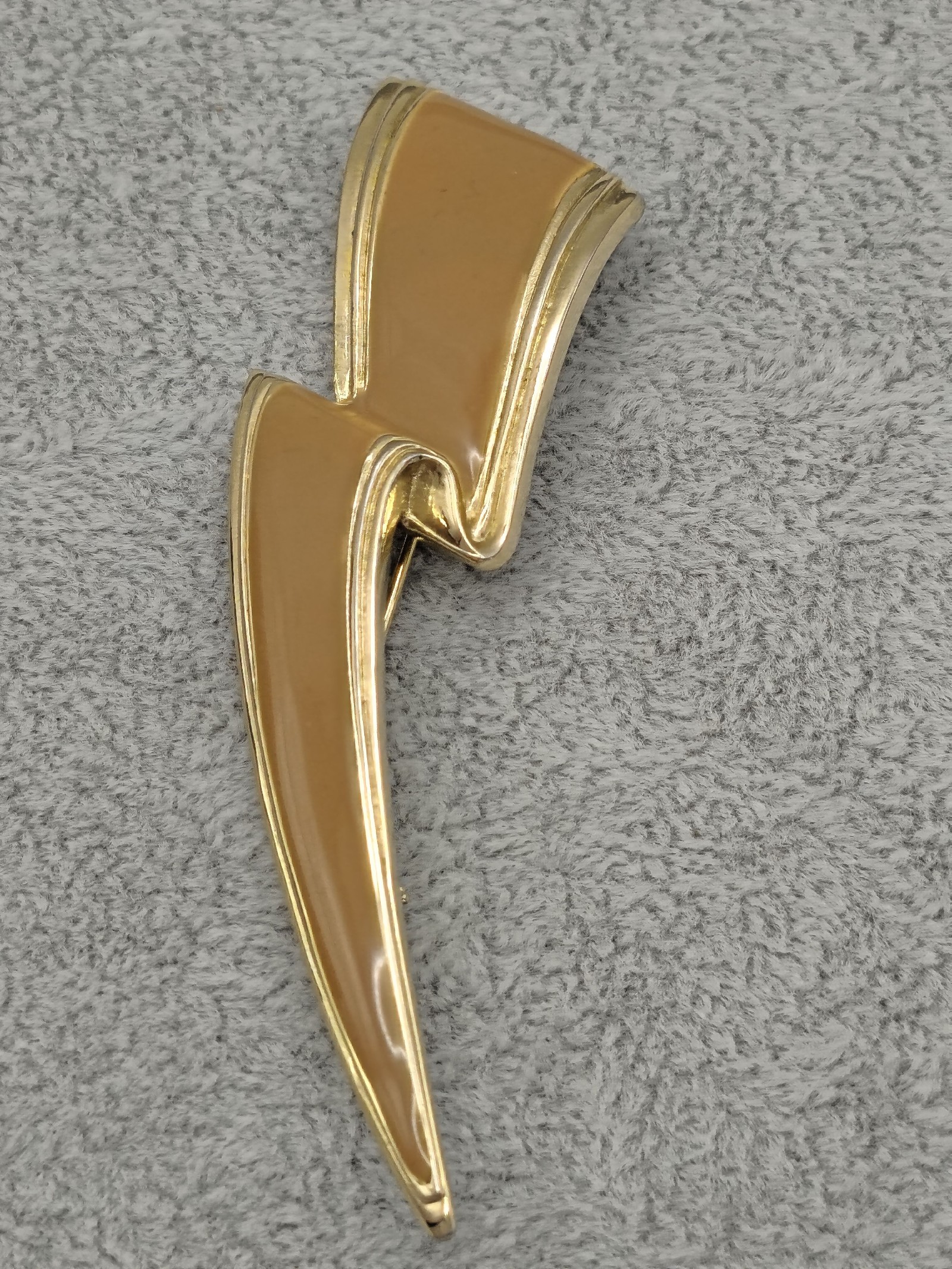 Laream Gold Tone Light Brown Lightning Bolt Brooch Pin Women image 3