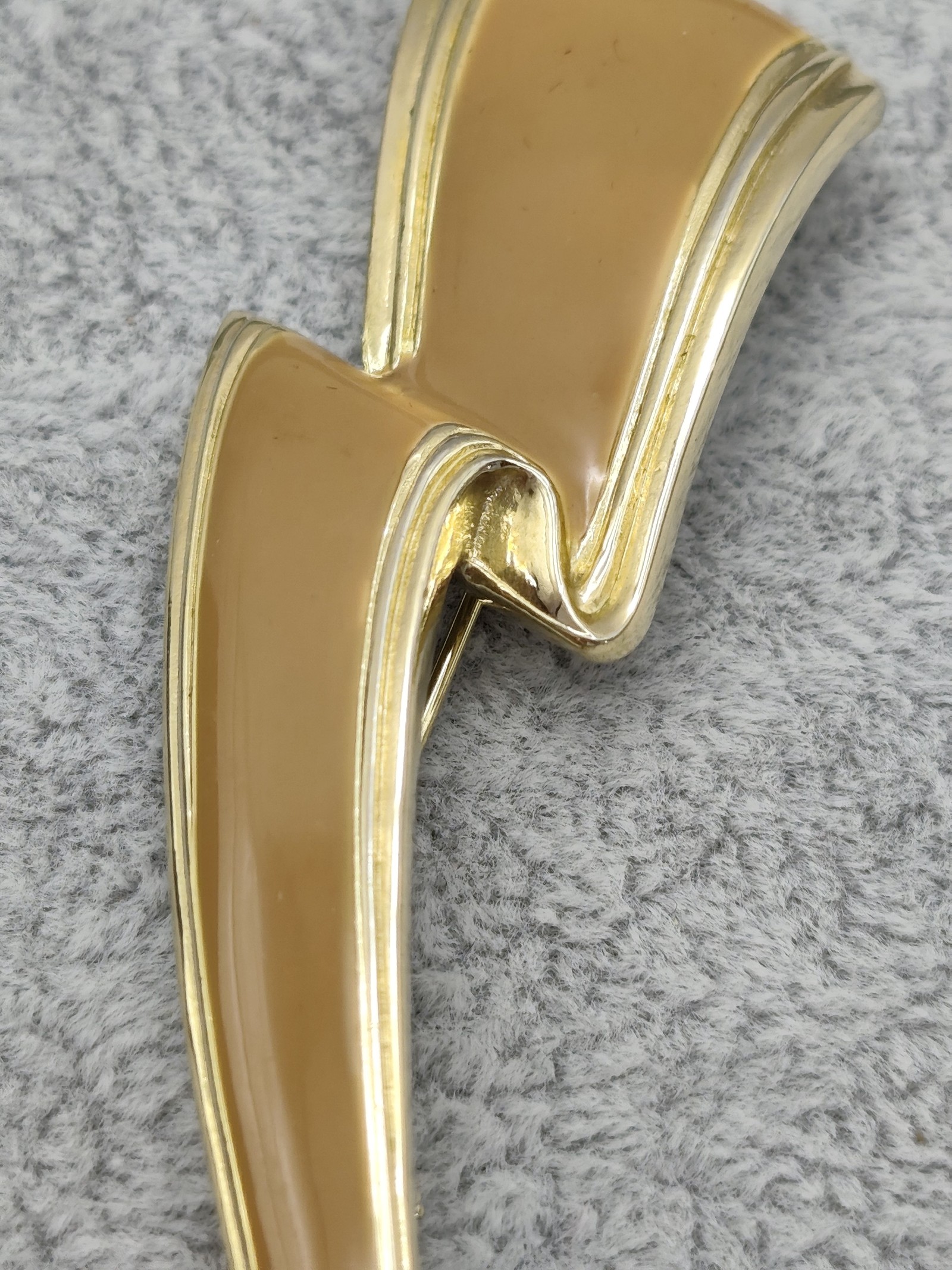 Laream Gold Tone Light Brown Lightning Bolt Brooch Pin Women image 5