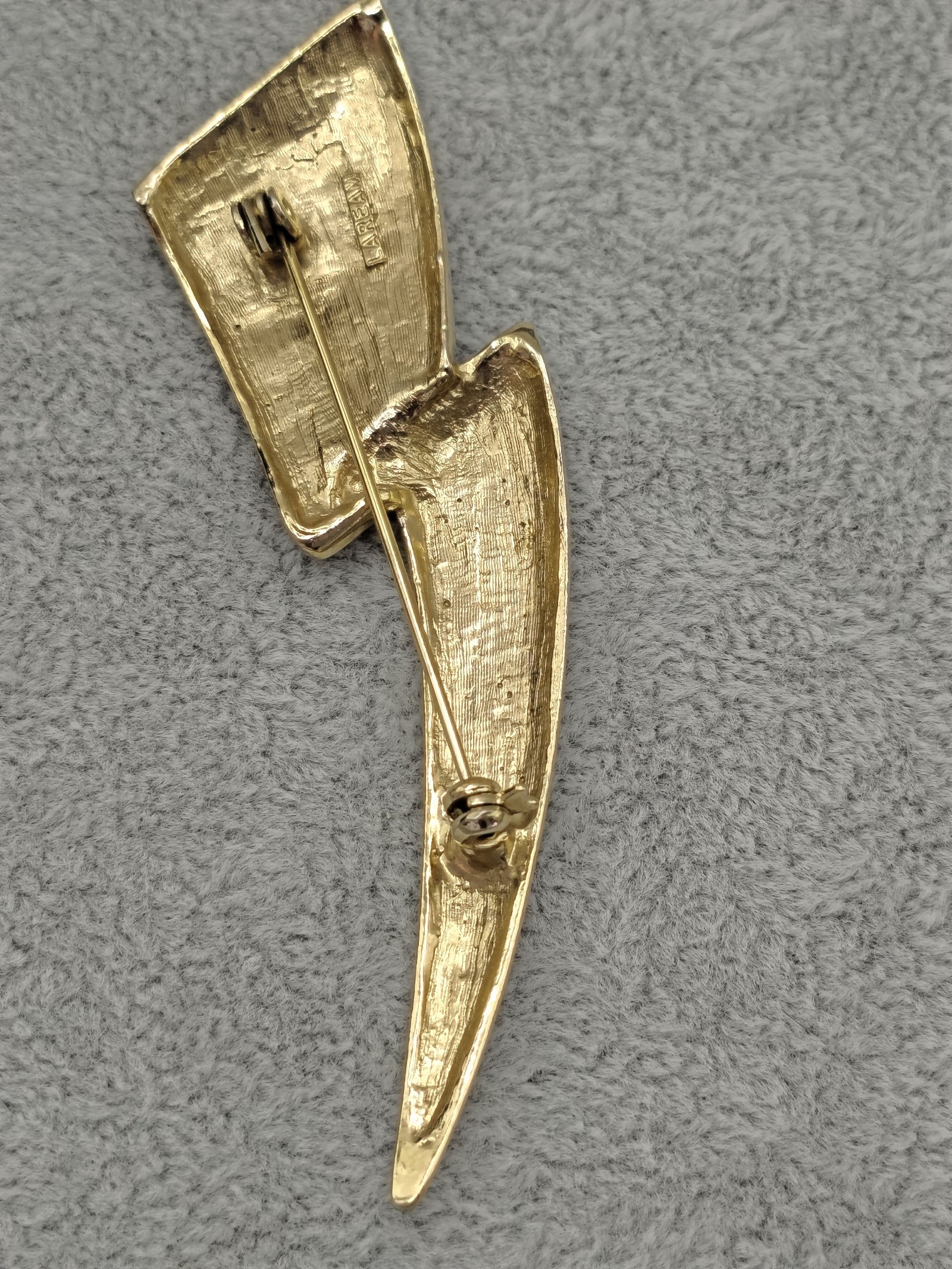 Laream Gold Tone Light Brown Lightning Bolt Brooch Pin Women image 7
