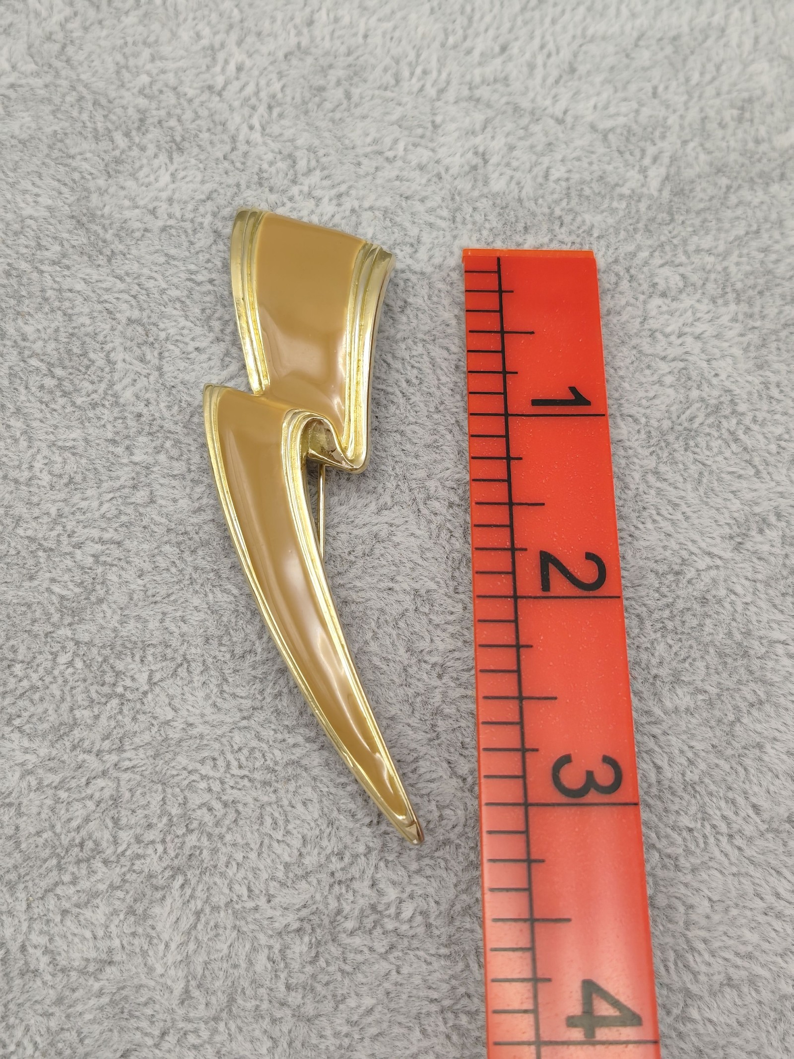 Laream Gold Tone Light Brown Lightning Bolt Brooch Pin Women image 9