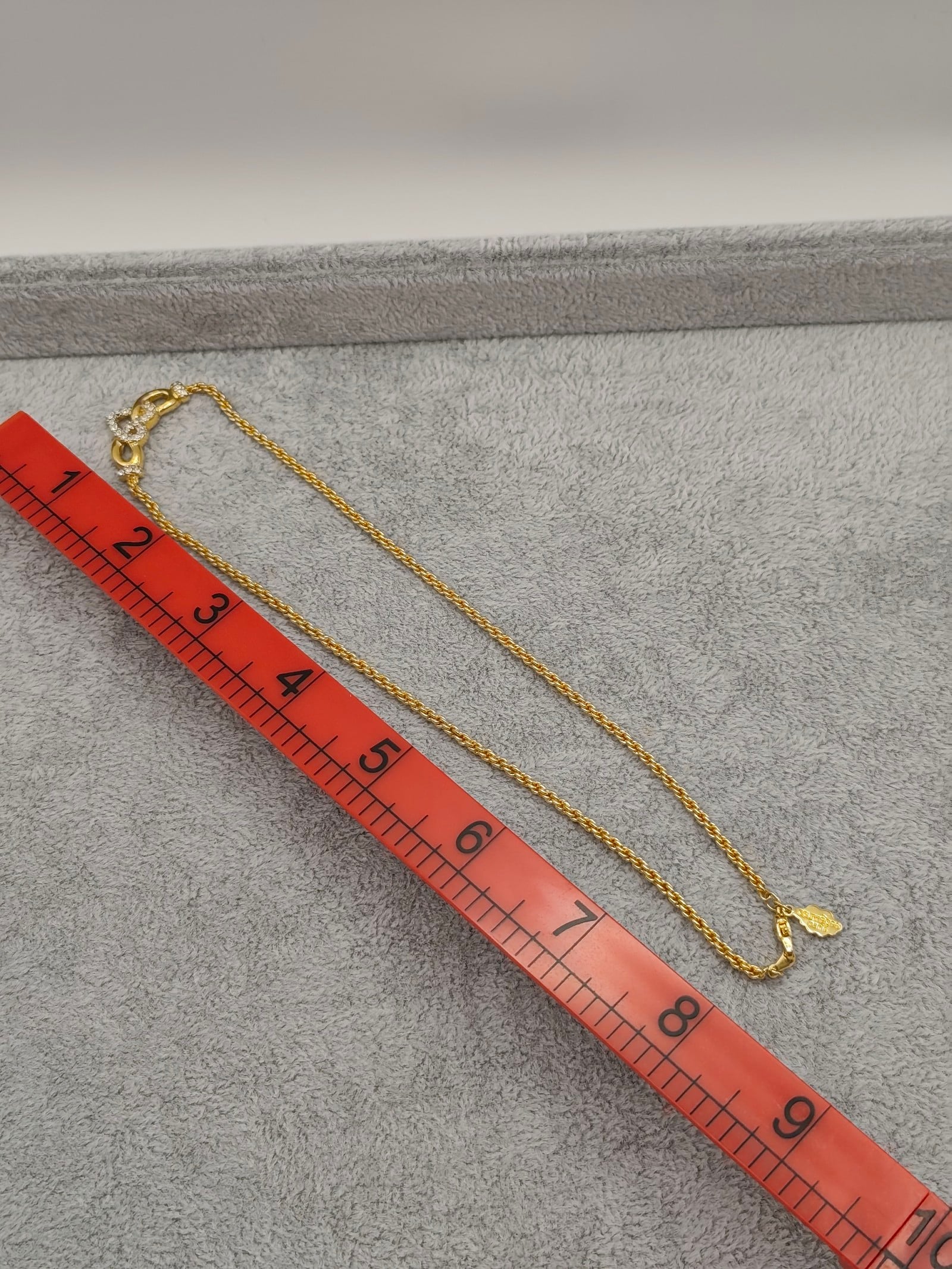 Courrèges Unisex Gold Tone & Crystal Heart Necklace Other image 6