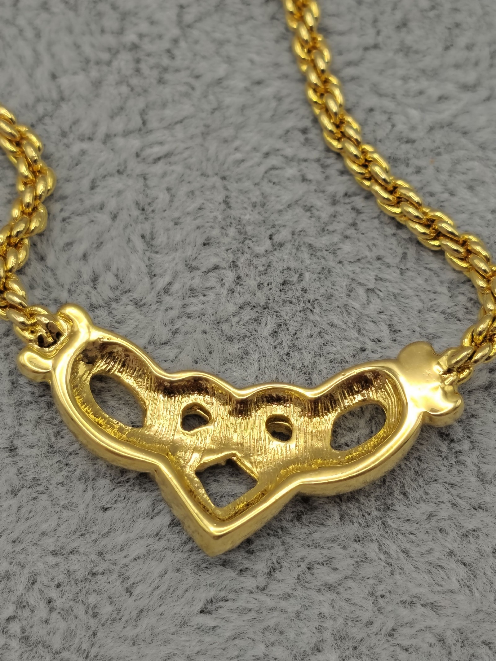 Courrèges Unisex Gold Tone & Crystal Heart Necklace Other image 10