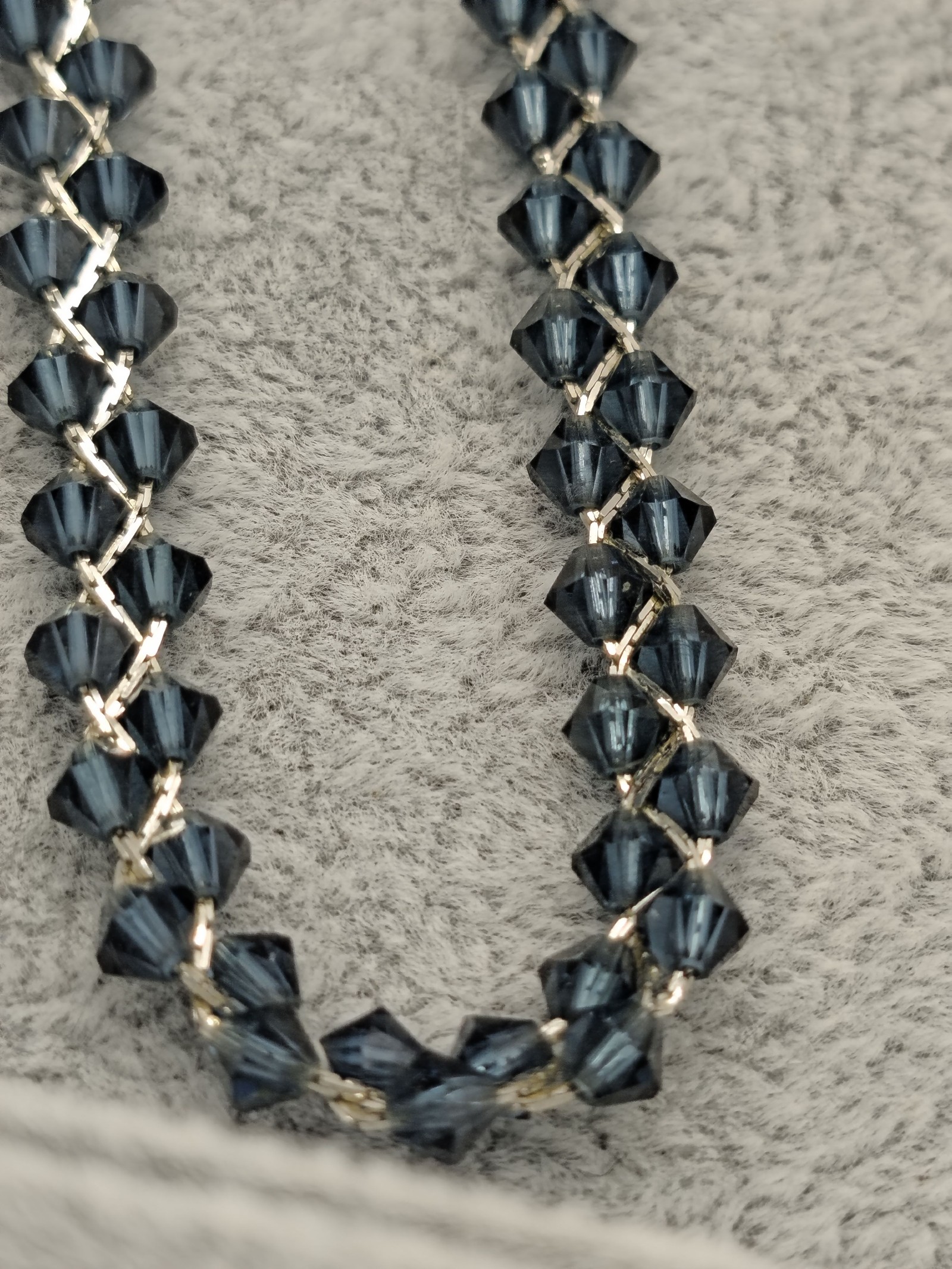 Balmain Blue Crystal Beaded Necklace Silver Clasp Women Other image 5
