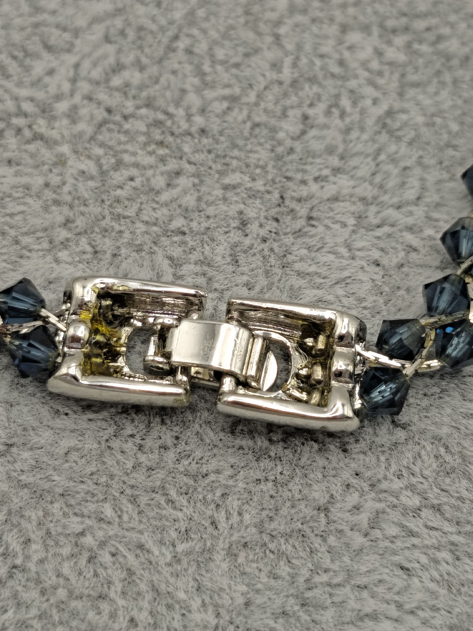 Balmain Blue Crystal Beaded Necklace Silver Clasp Women Other image 10
