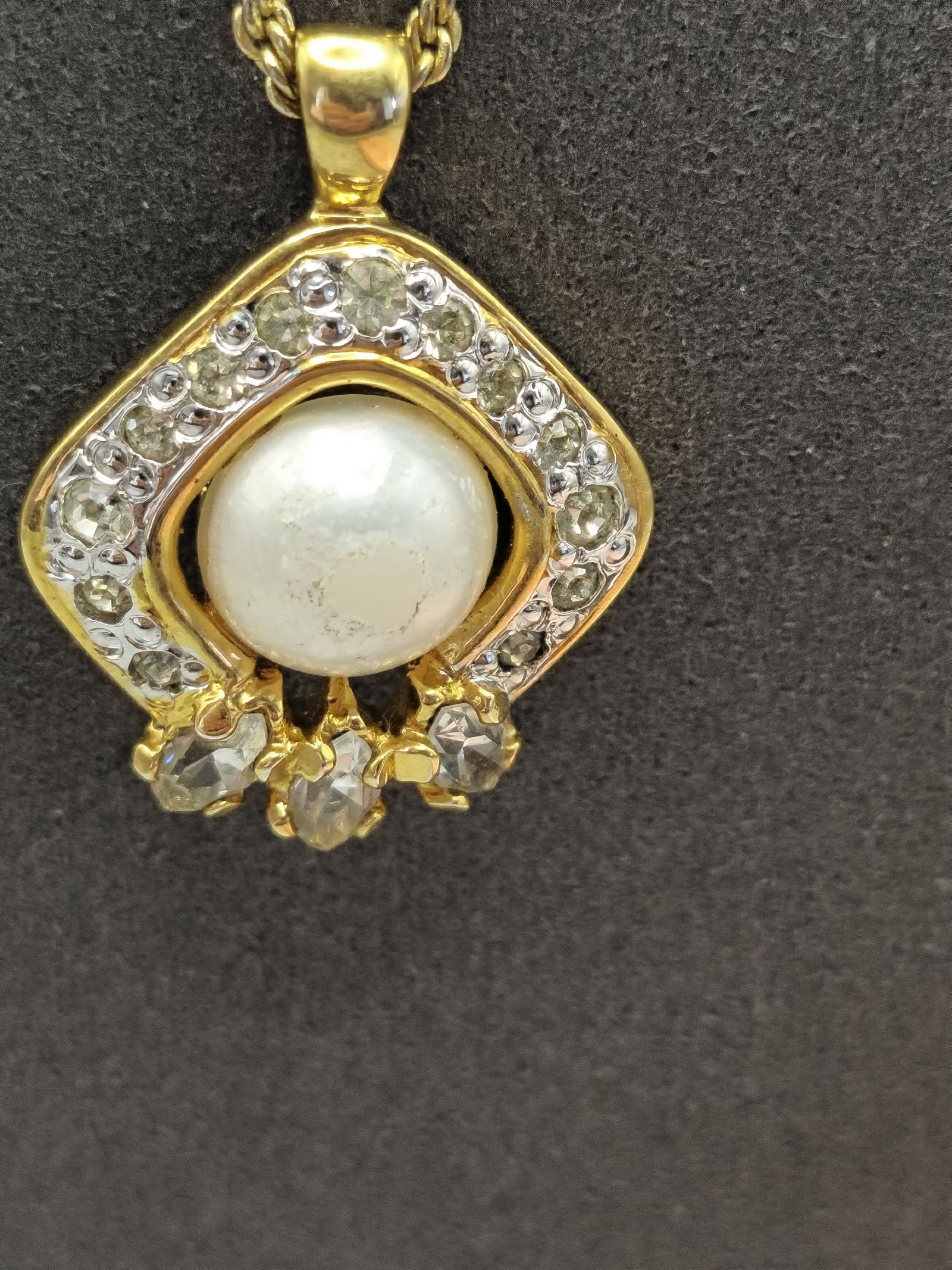 Valentino Women's Gold Tone Pearl & Crystal Pendant Necklace Other image 2