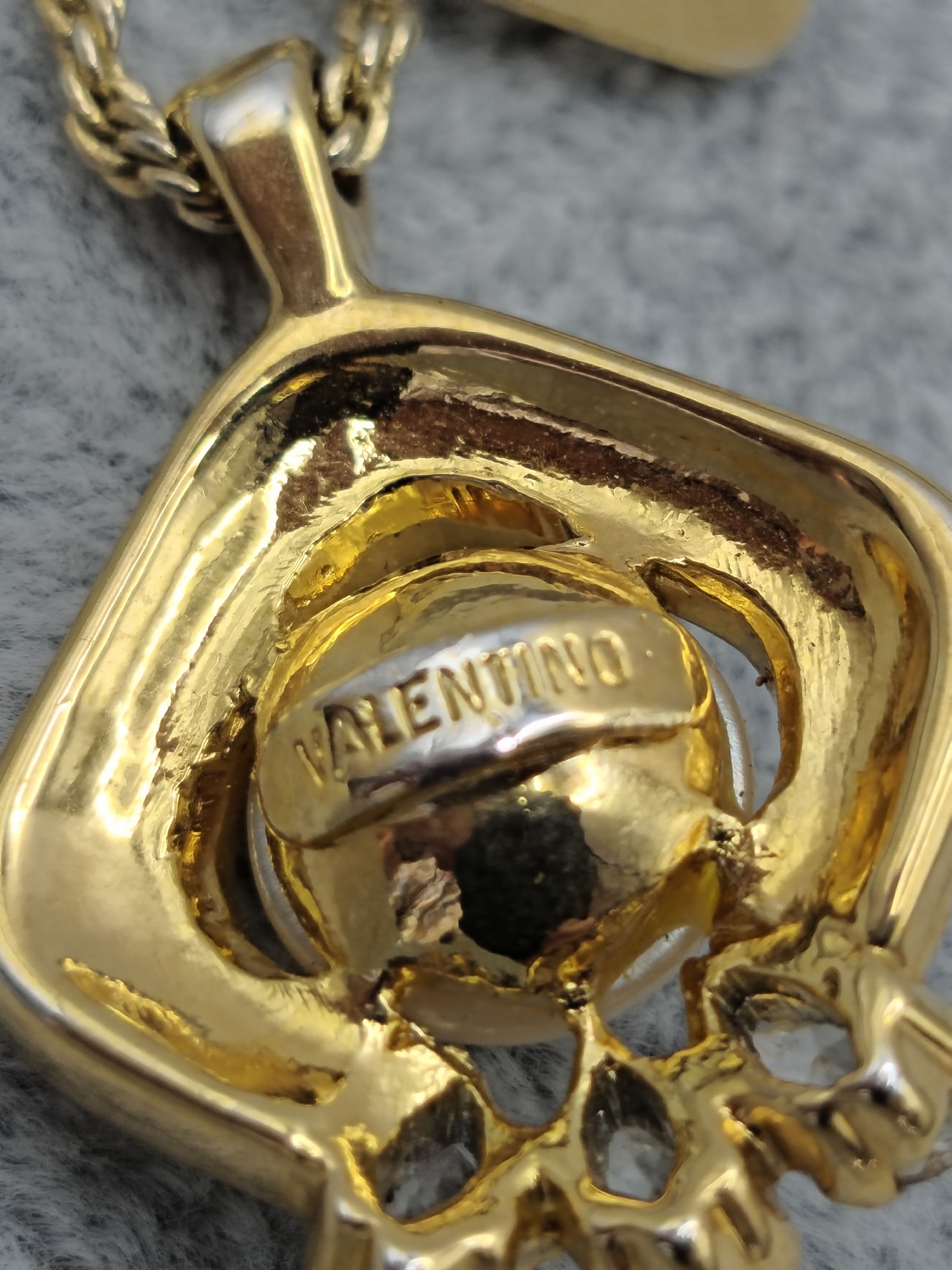 Valentino Women's Gold Tone Pearl & Crystal Pendant Necklace Other image 4