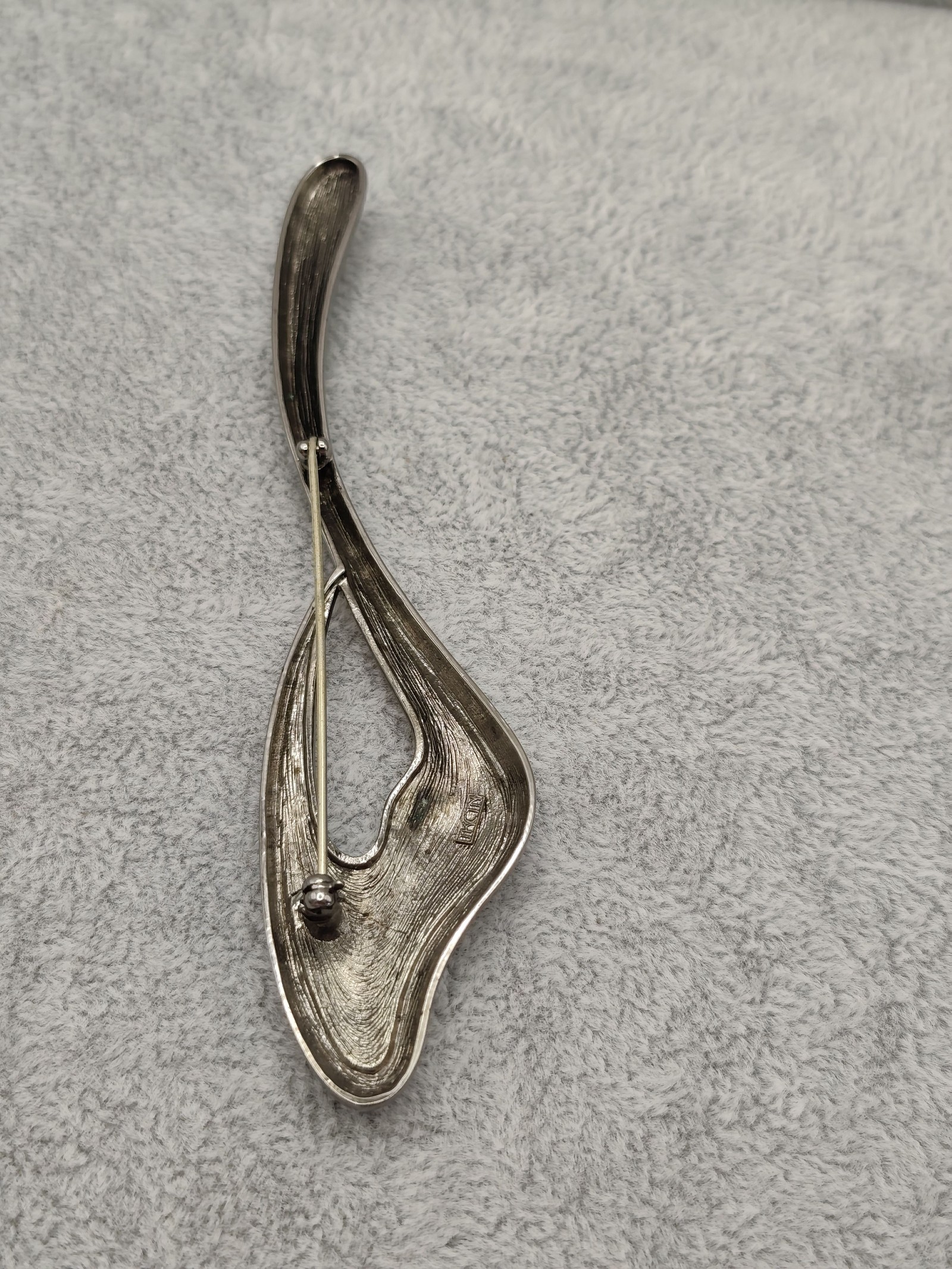 Gold & Silver Crystal Leaf Brooch Pin Other image 5