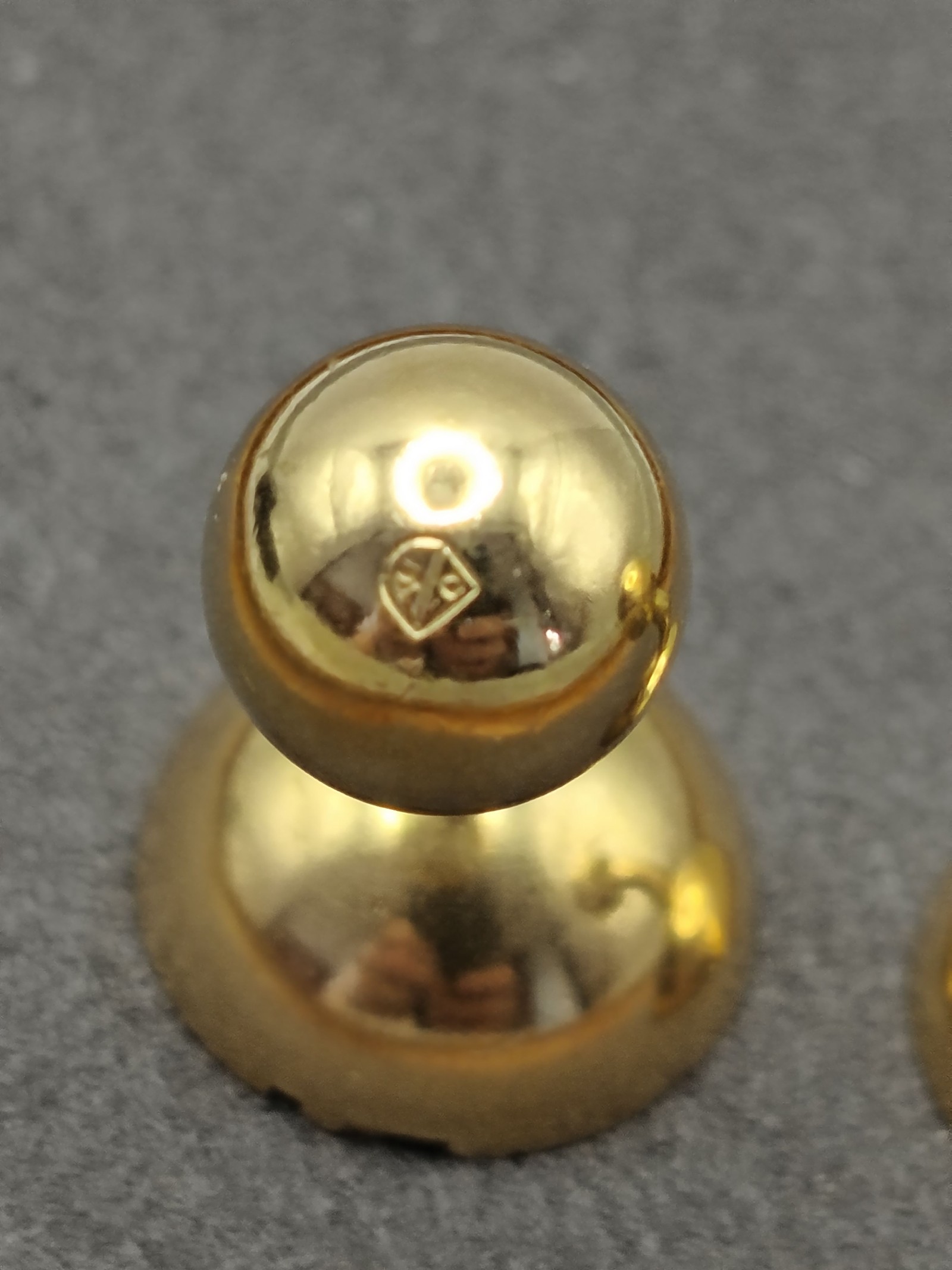 Dunhill Classic Gold Tone Round Cufflinks with Dunhill Detailing image 8