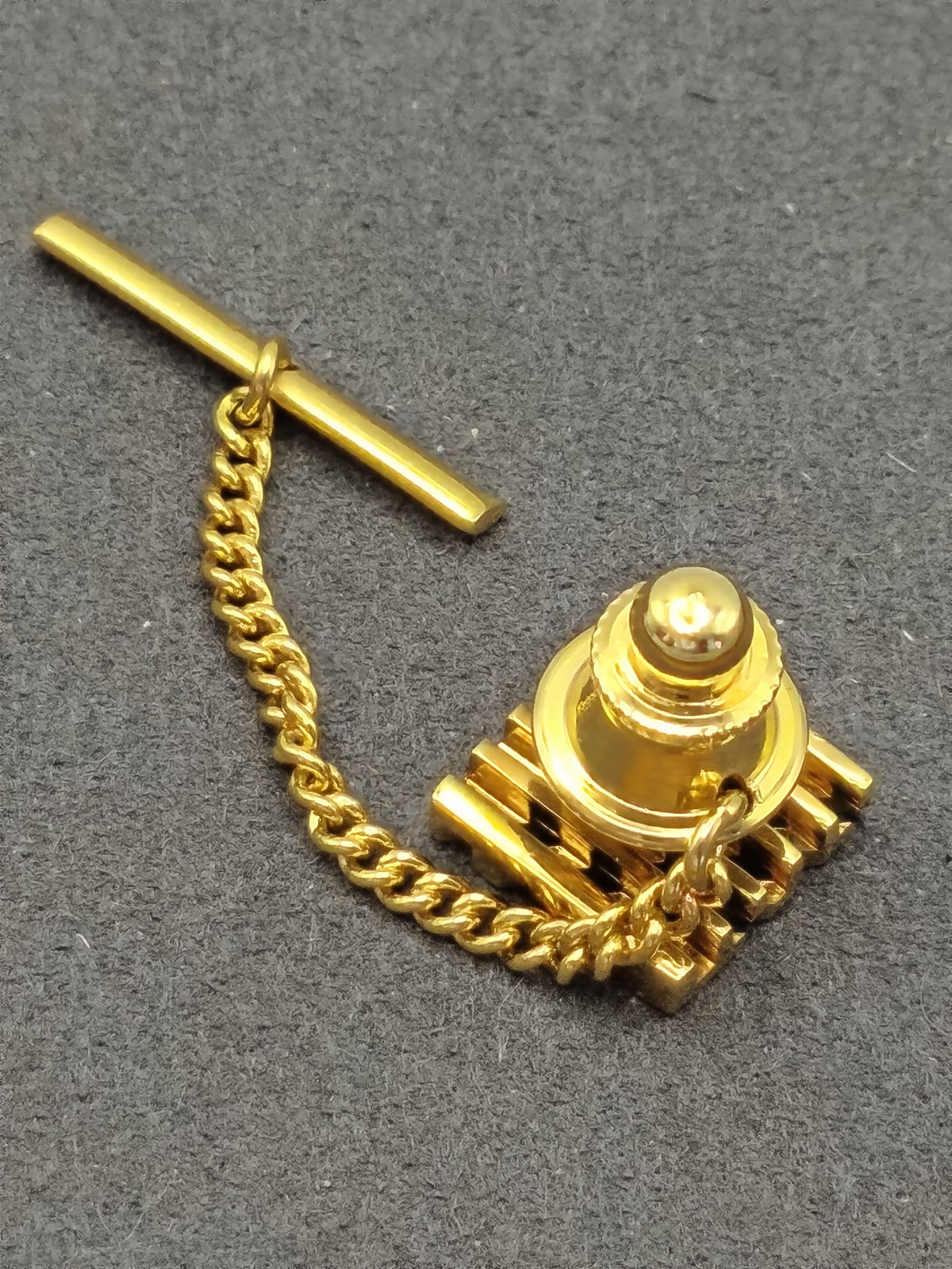 Dior Men's Gold Tone Tie Tack with Chain image 5