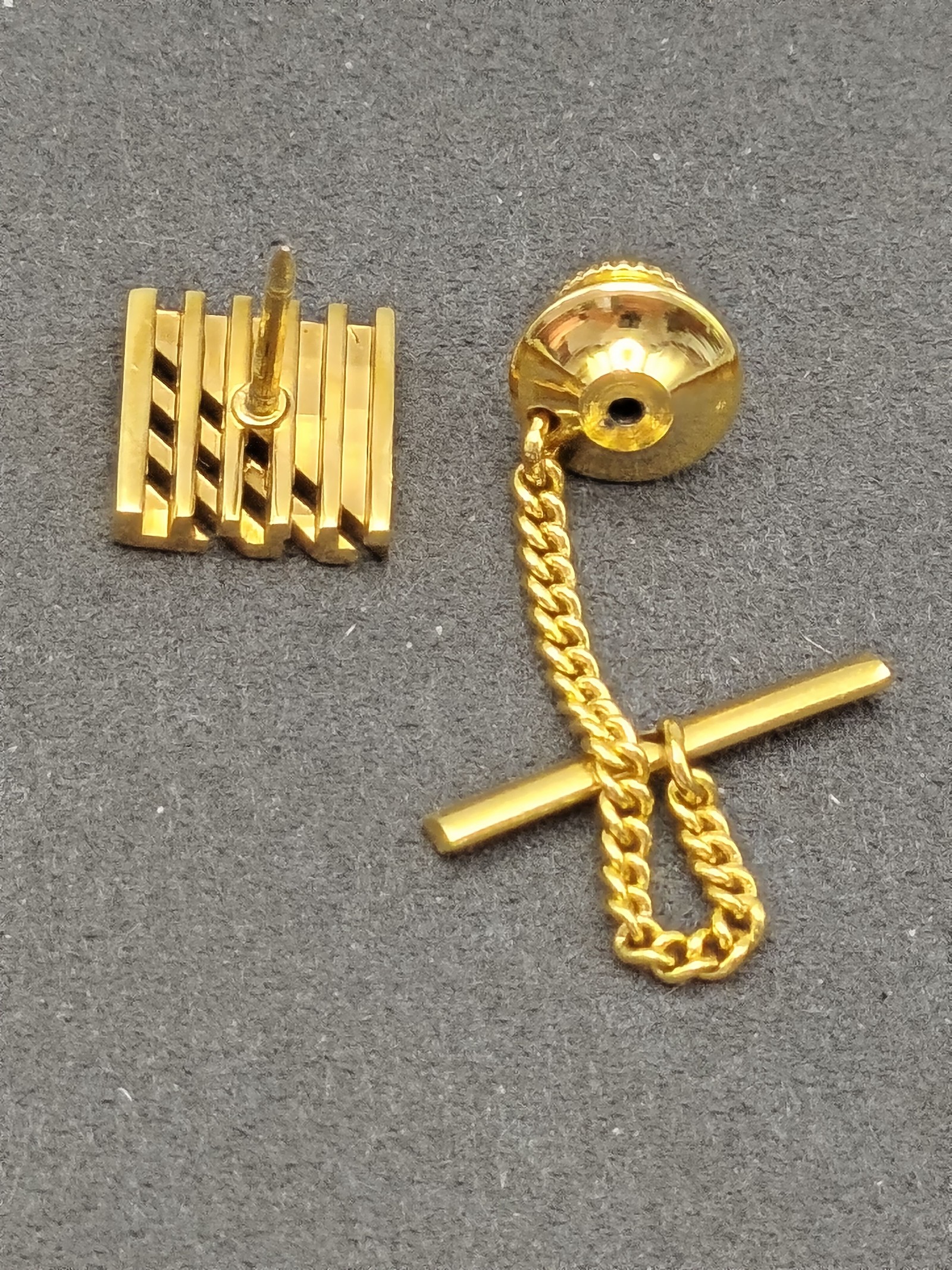 Dior Men's Gold Tone Tie Tack with Chain image 6