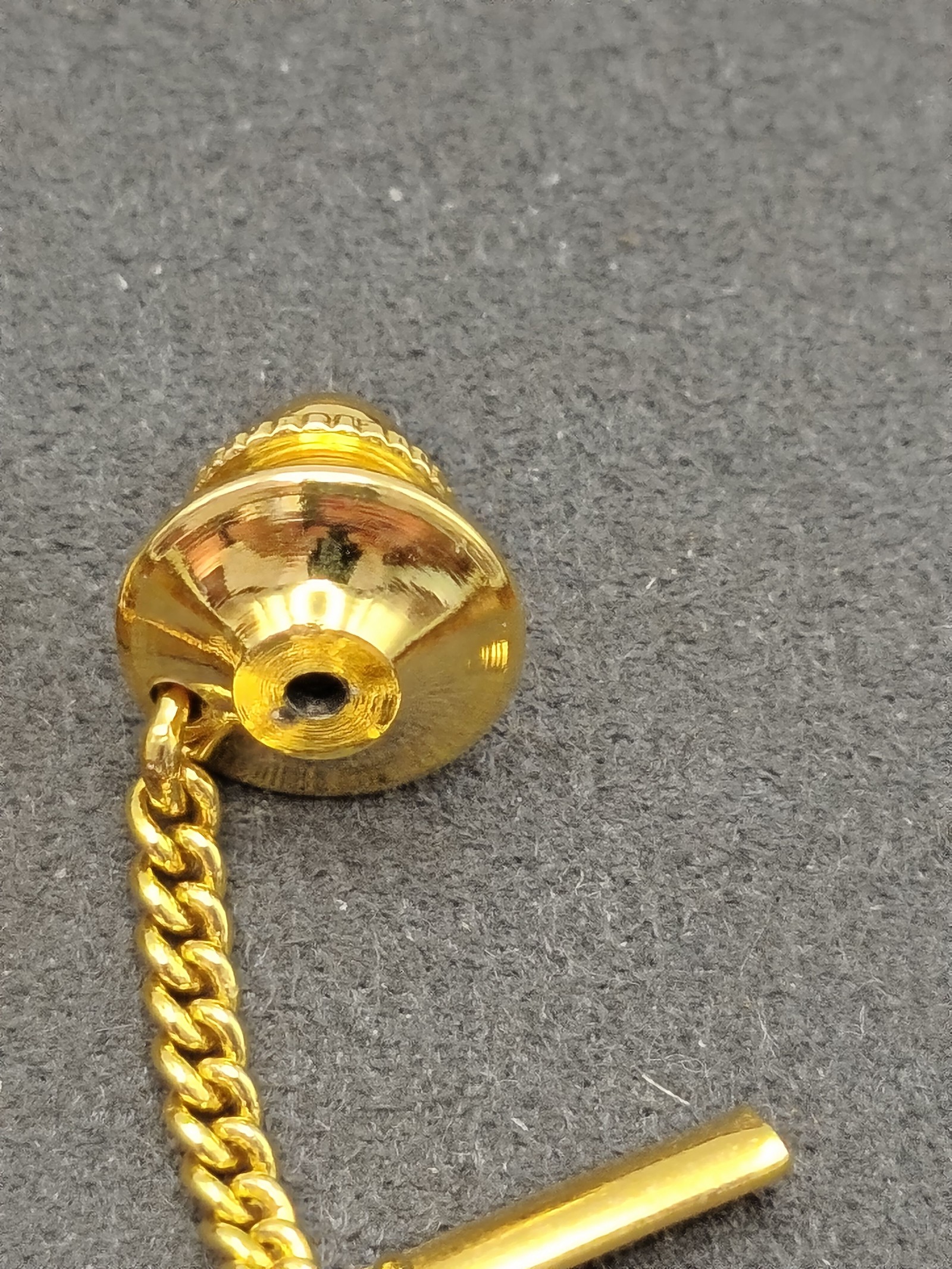 Dior Men's Gold Tone Tie Tack with Chain image 8