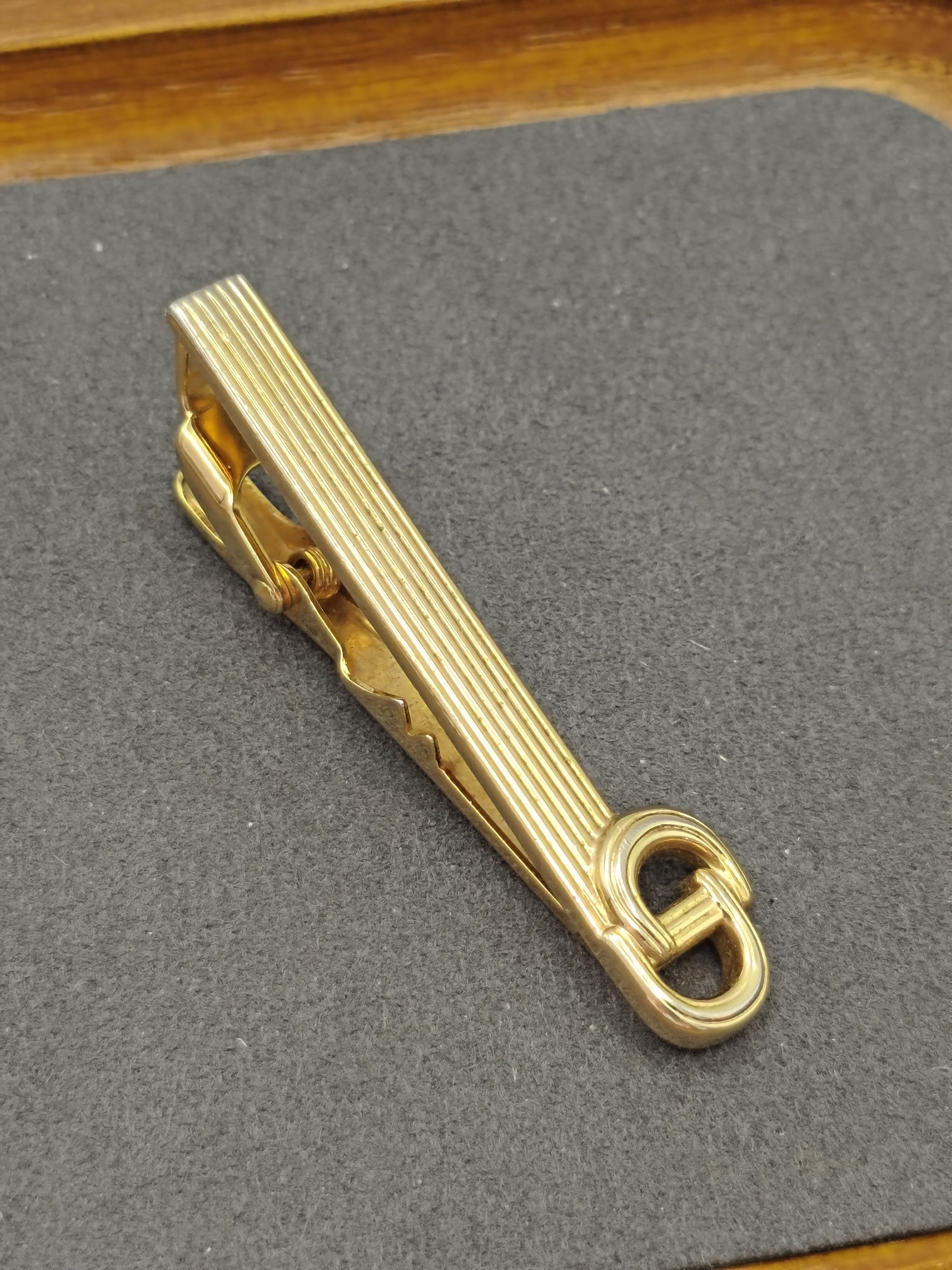 Christian Dior Gold Tone Men's Tie Clip with Box Other Size image 3