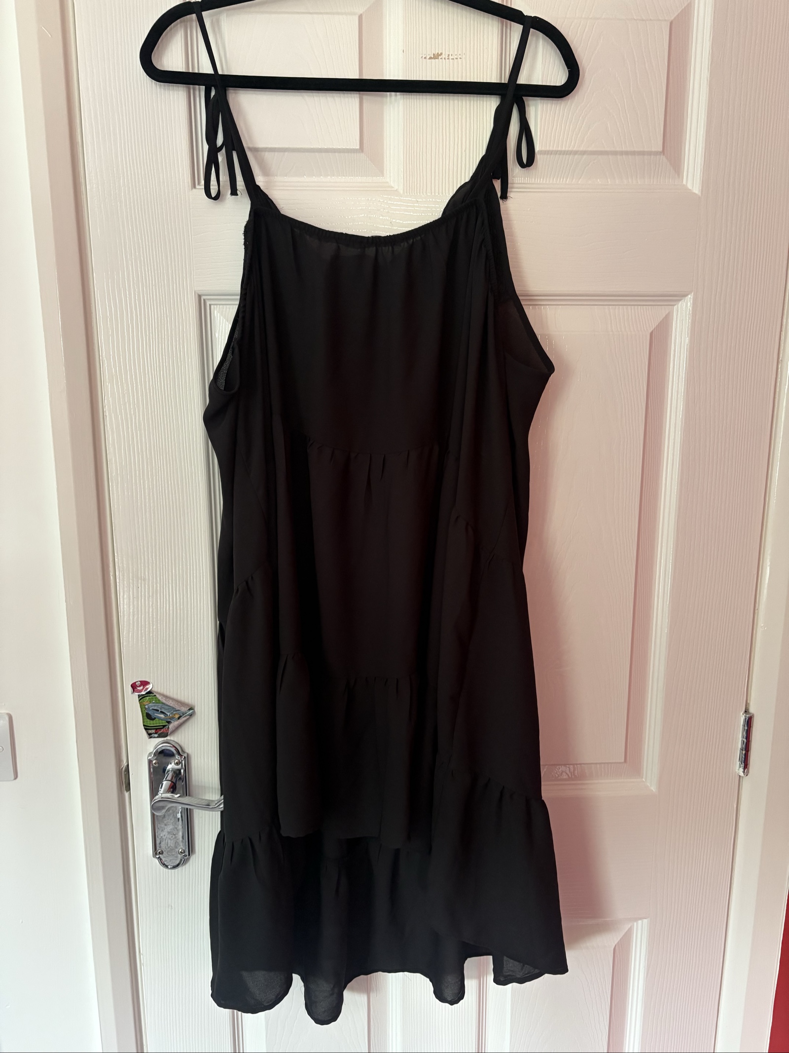 Boohoo Black Plus Size 26 Tiered Strappy Dress image 3