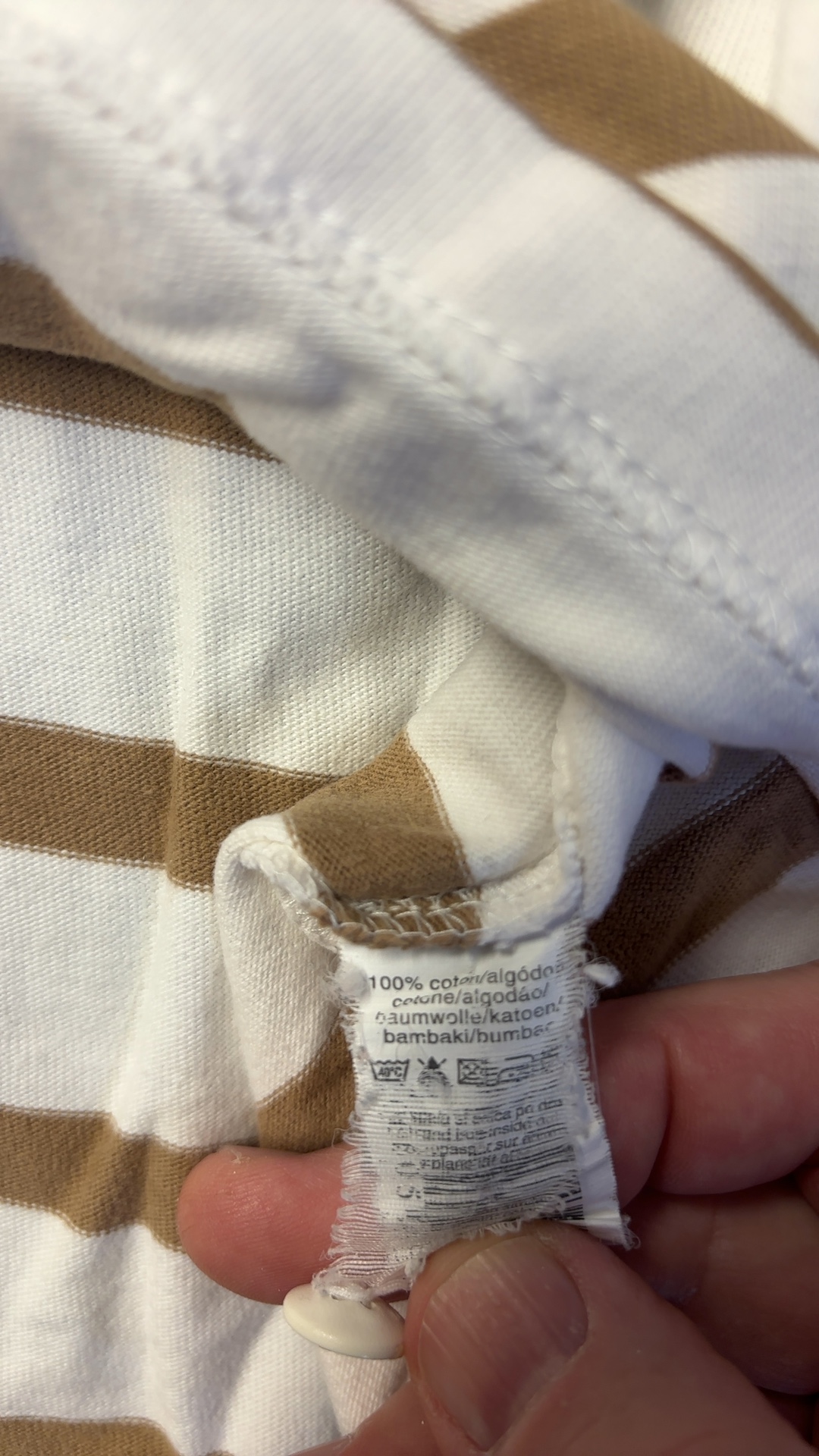 Tex Man Brown & White Striped Polo Shirt Large 100% Cotton good condition image 4
