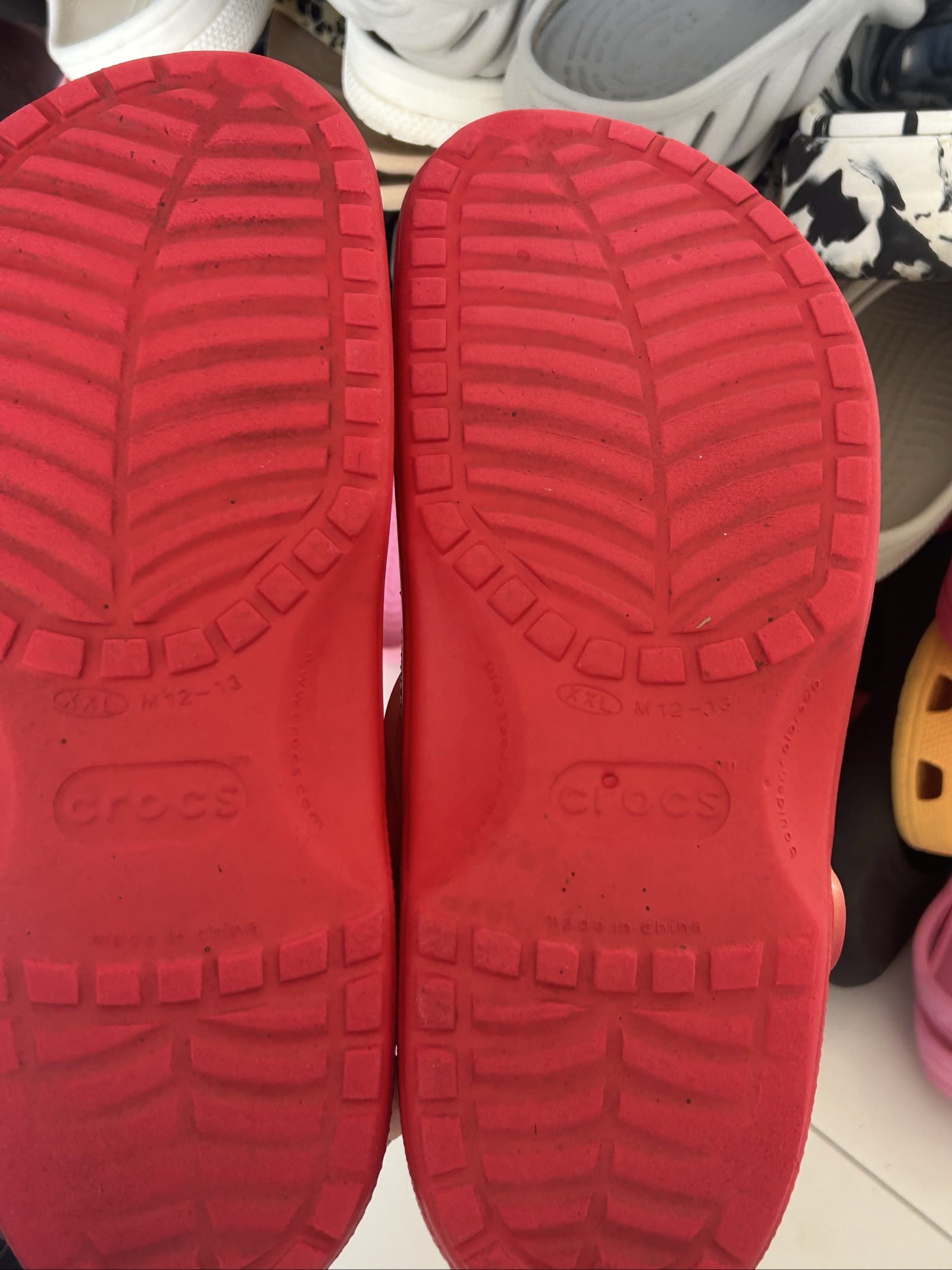 Crocs Red & Pink Lightweight Comfort Clogs XXL Men's image 3