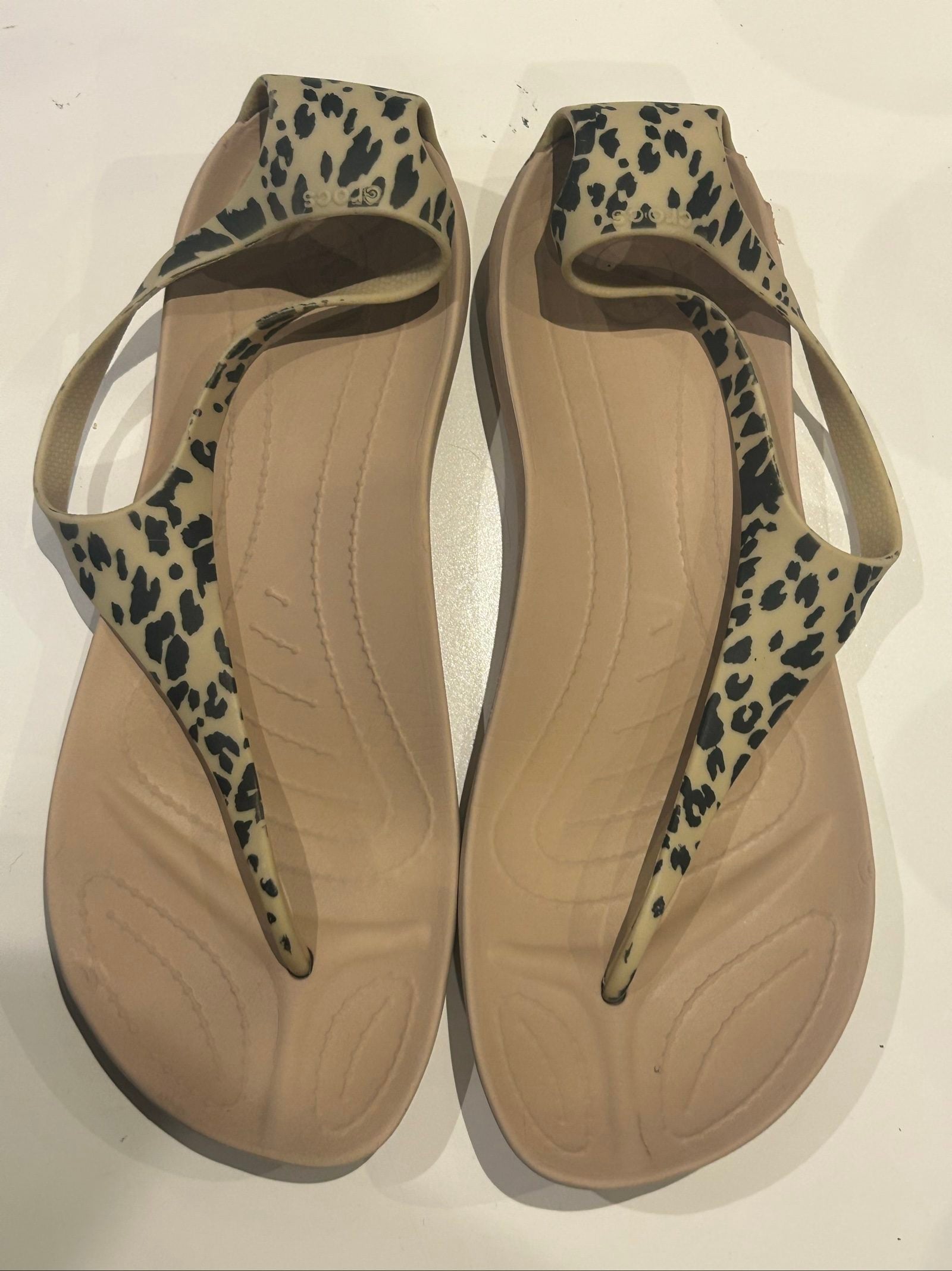 Crocs Womens Leopard Print Sandals UK 6