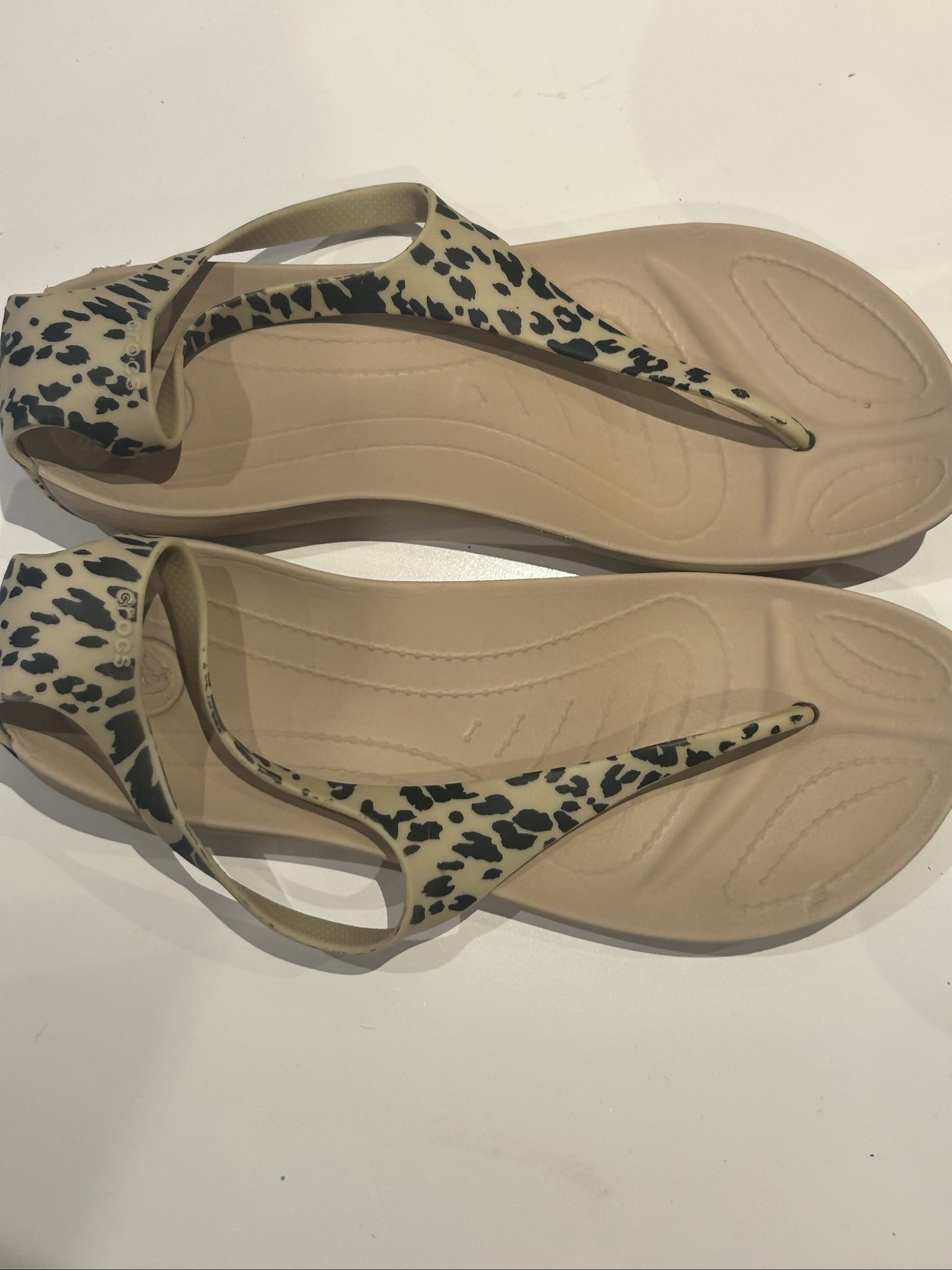 Crocs Womens Leopard Print Sandals UK 6 image 2