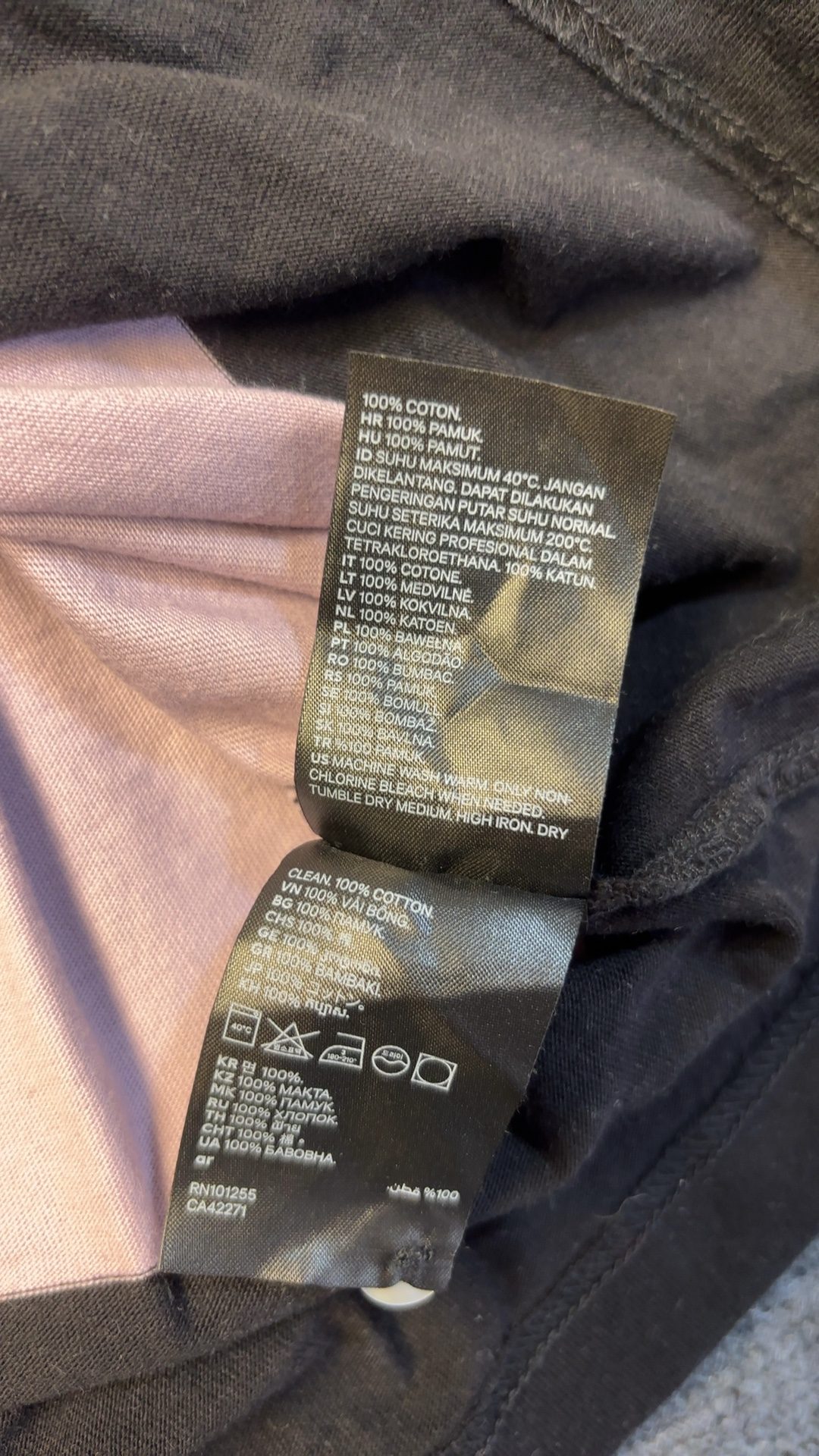 H&M Black & Pink Oversized Rugby Shirt Medium Cotton good condition image 3