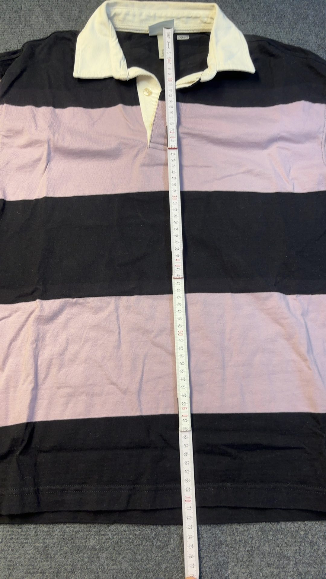 H&M Black & Pink Oversized Rugby Shirt Medium Cotton good condition image 6