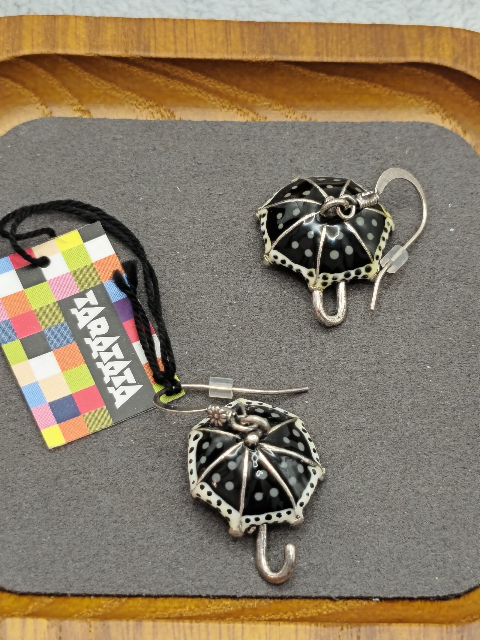 Black & White Umbrella Drop Earrings Women image 3
