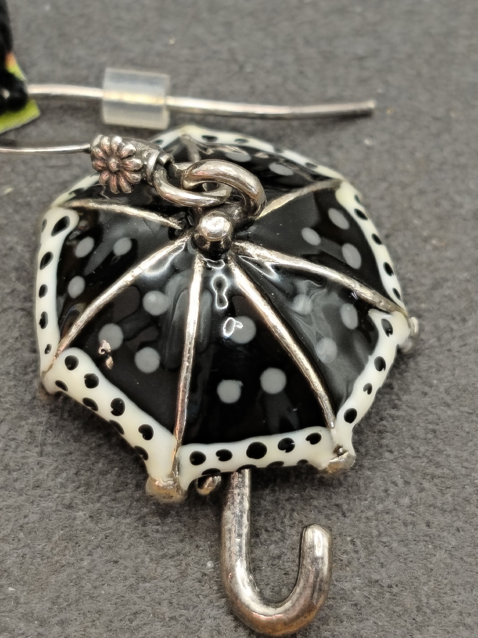 Black & White Umbrella Drop Earrings Women image 4