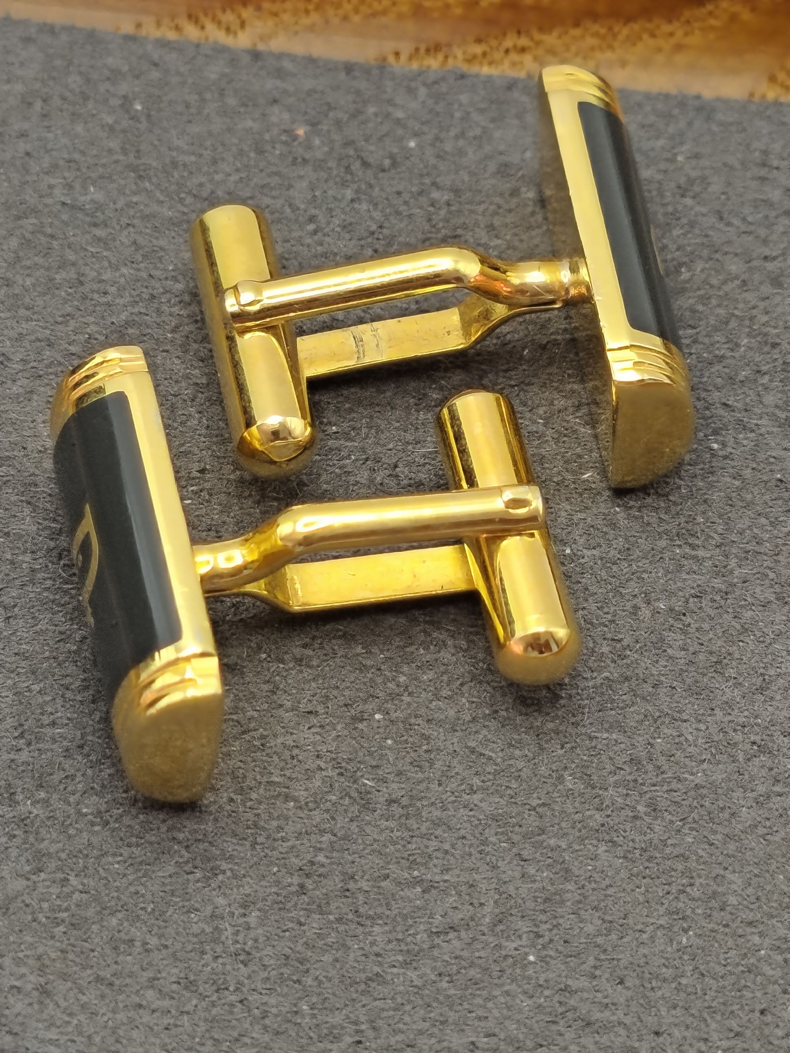 Christian Dior Monsieur Dark Grey & Gold Cufflinks & Tie Clip Set Other image 7